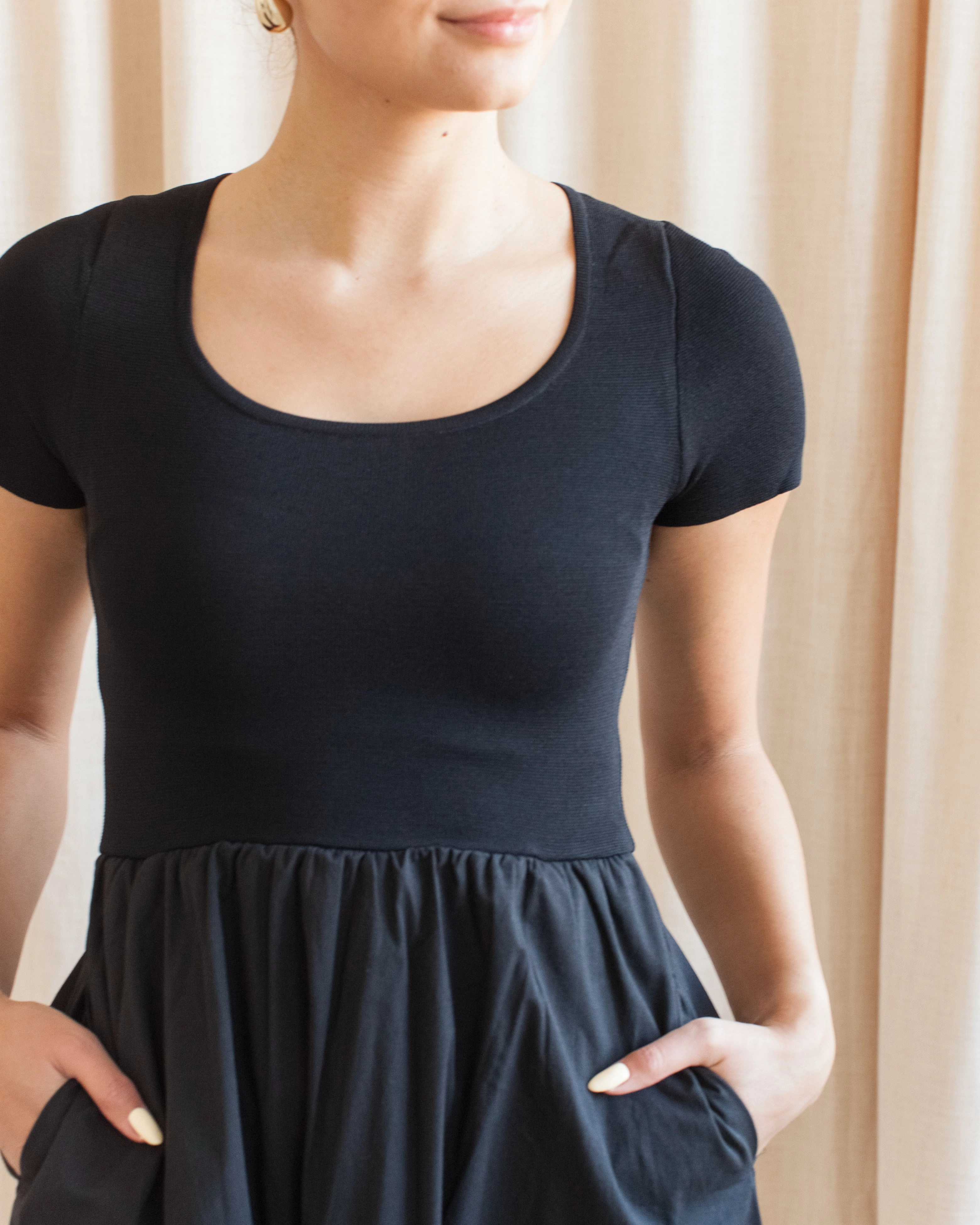 Relaxed Mood Gentle Stitch Sasha Dress - Black