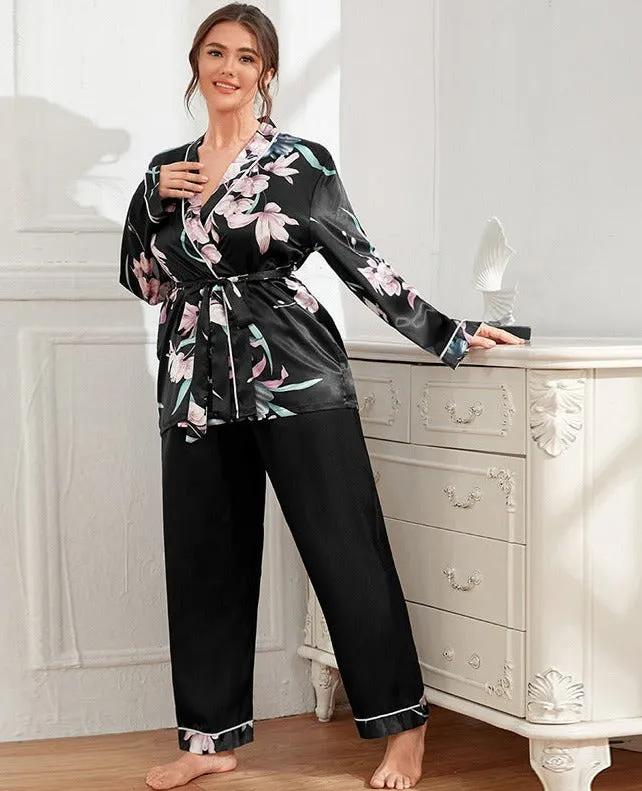 Sateen Wrap Top and Trousers
