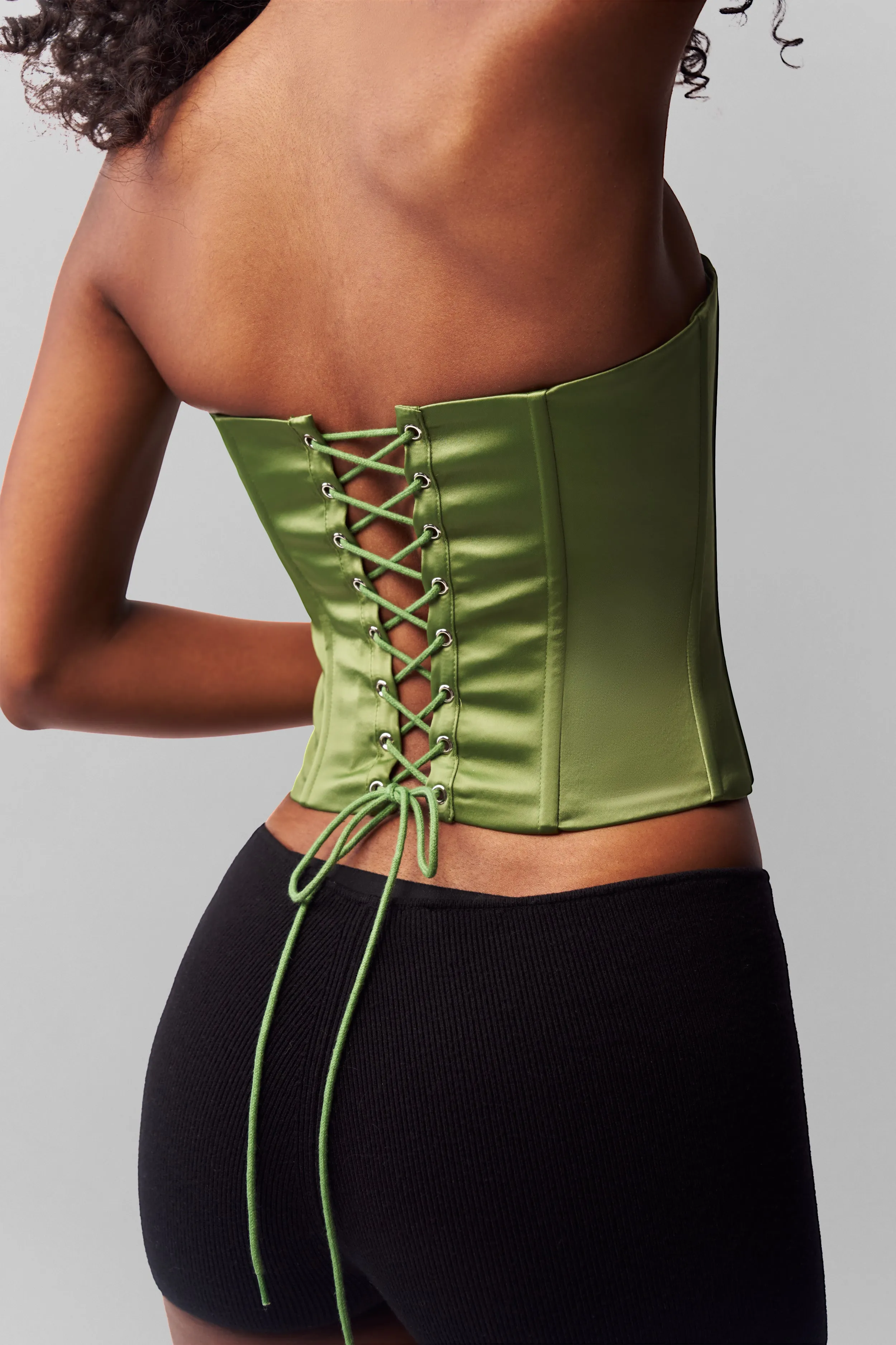 Recycled Polyester Material Everyday Look Satin Corset