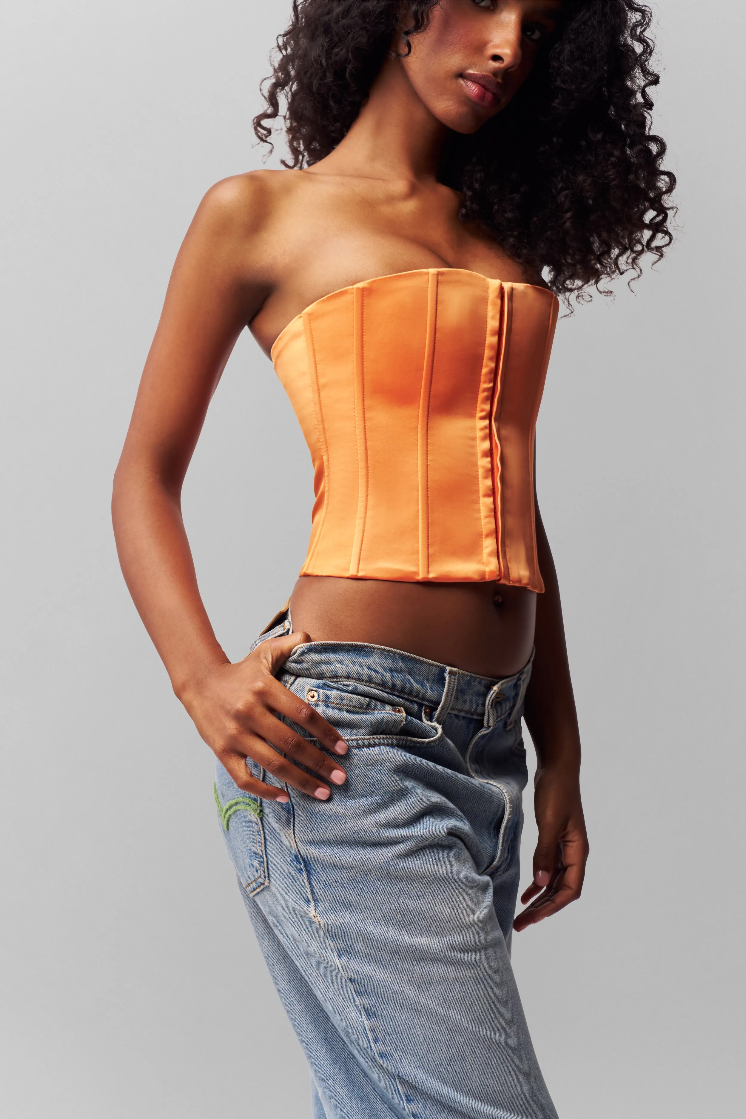 Tailored Silhouette Relaxed Tank Satin Corset