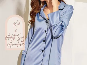 Satin Long Pajama Set, Bridesmaid Long Pj Sets ,Long Satin Pajamas Set, Long Silky Pajamas,Long Pants Pajamas