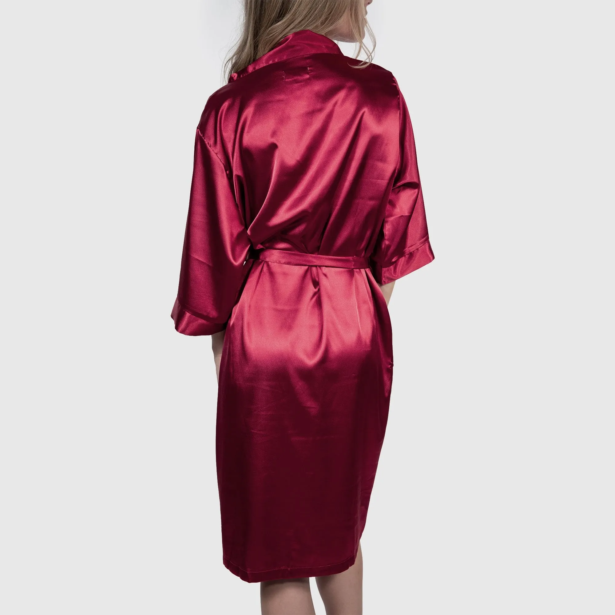 Satin Robe - Crimson