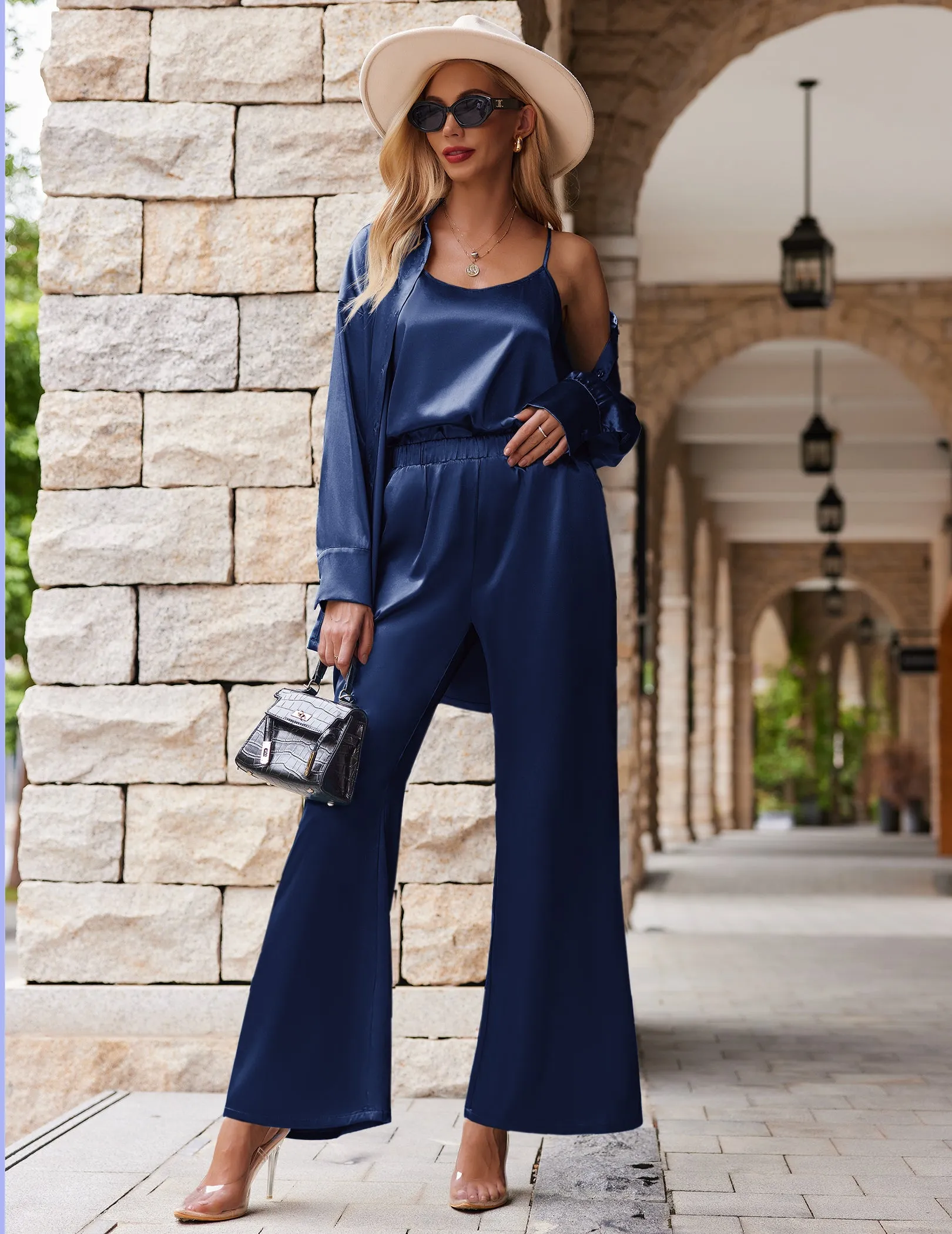Satin Silk 3-Piece Lounge Set (US Only)