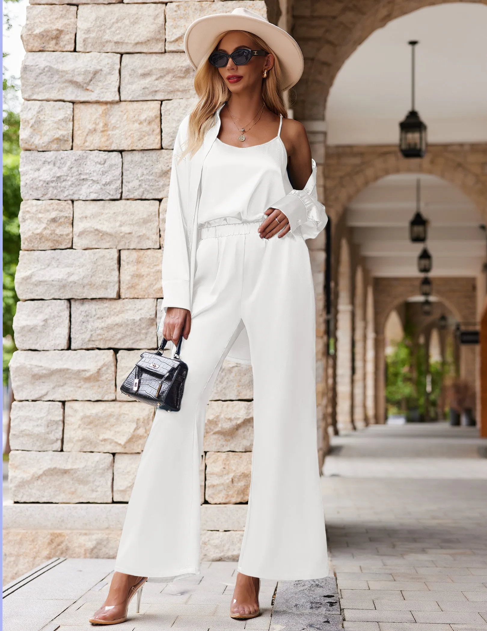 Satin Silk 3-Piece Lounge Set (US Only)