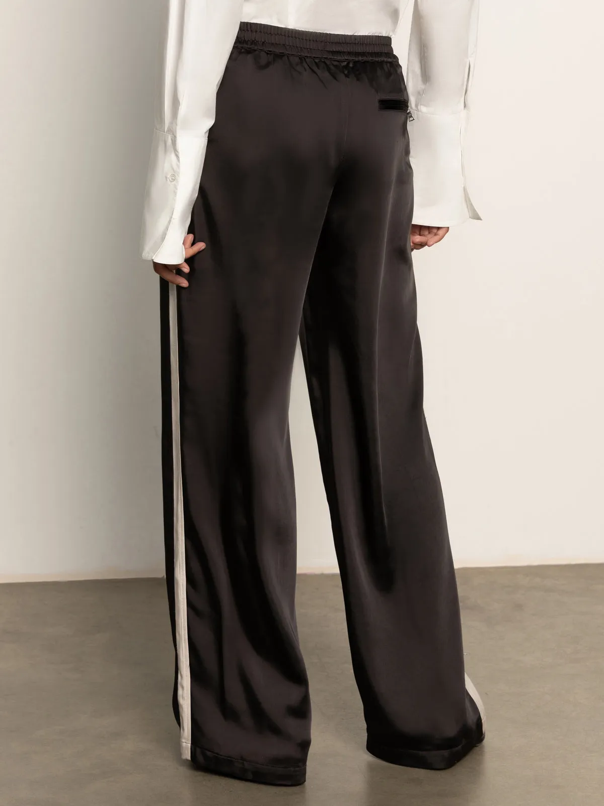 Street Active Satin Track Pant Black