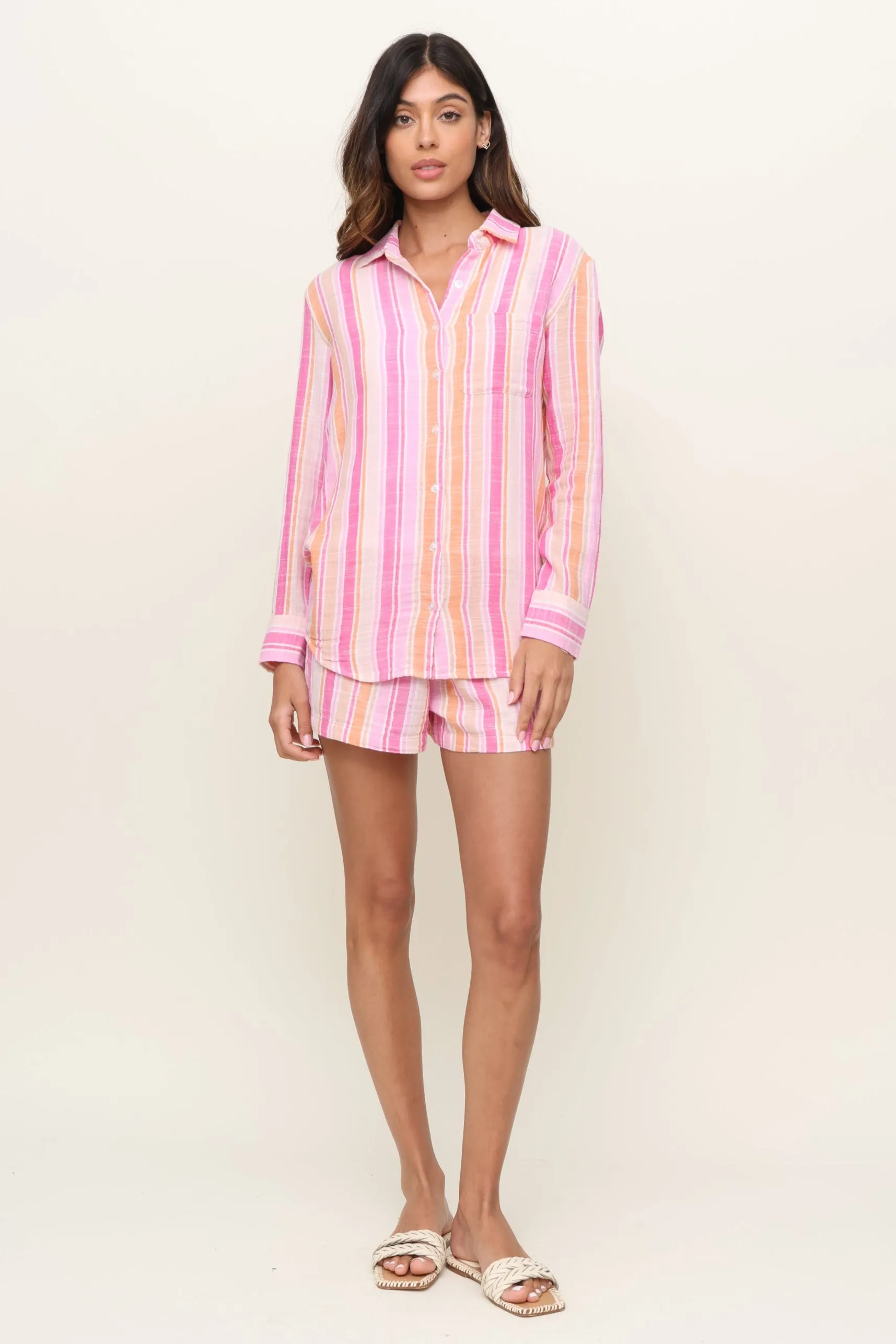 Reinforced Neckline Detail DurableWeave Saturdays Stripe Shirt