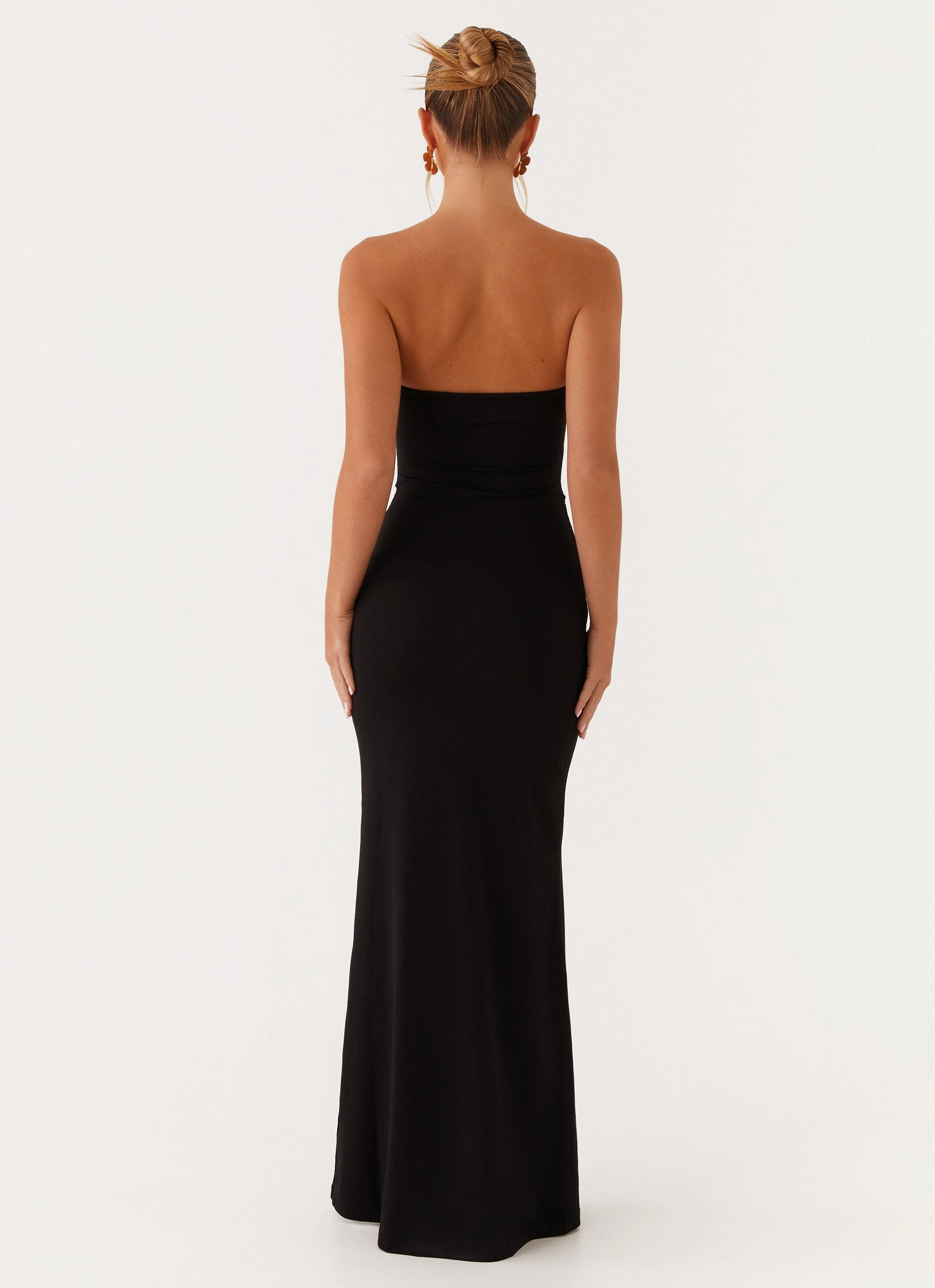 Save Me Maxi Dress - Black button detail