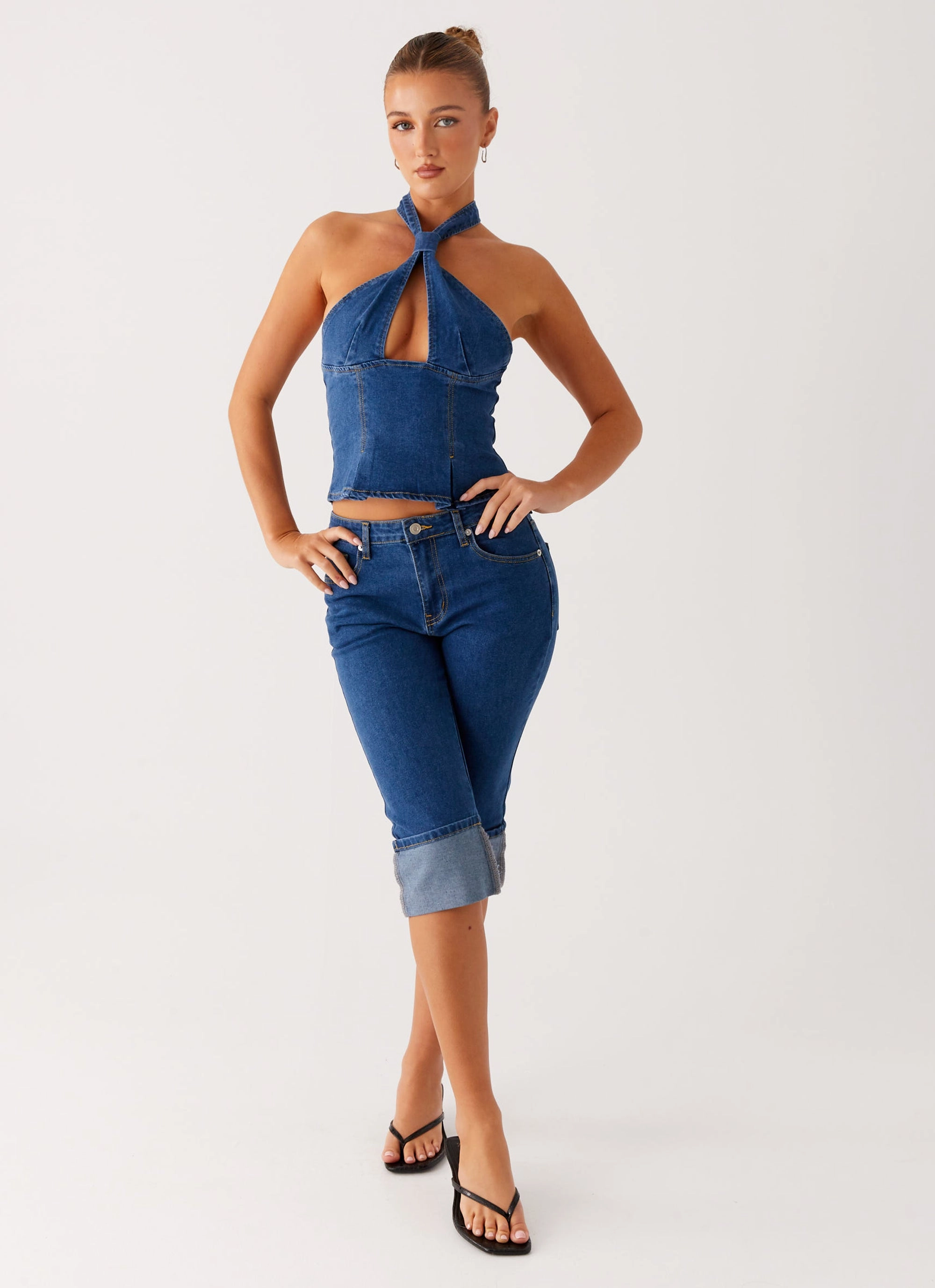 Essential Layer Saylor Denim Capri Jeans - Indigo