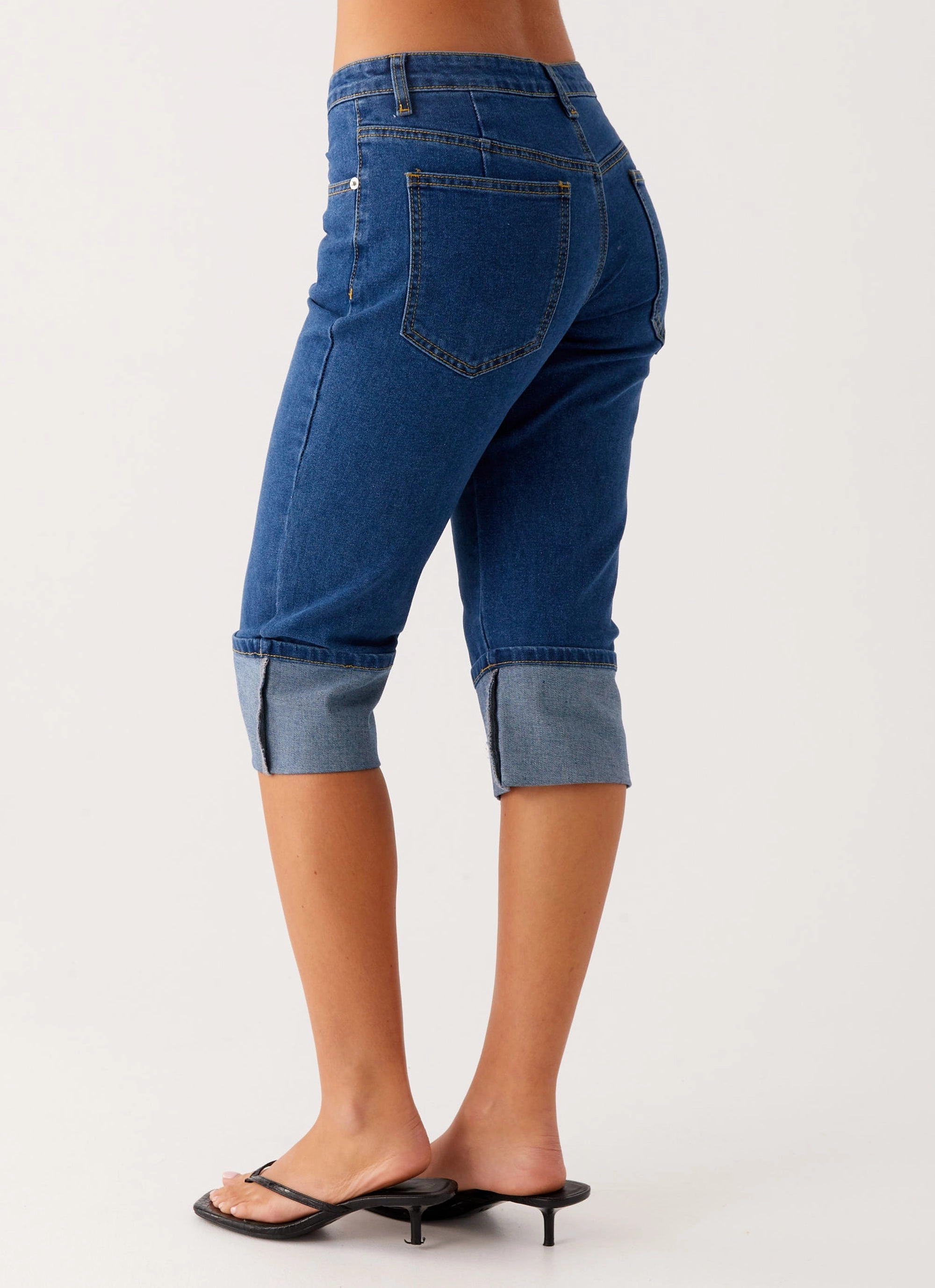 Comfy Classic High Quality Saylor Denim Capri Jeans - Indigo