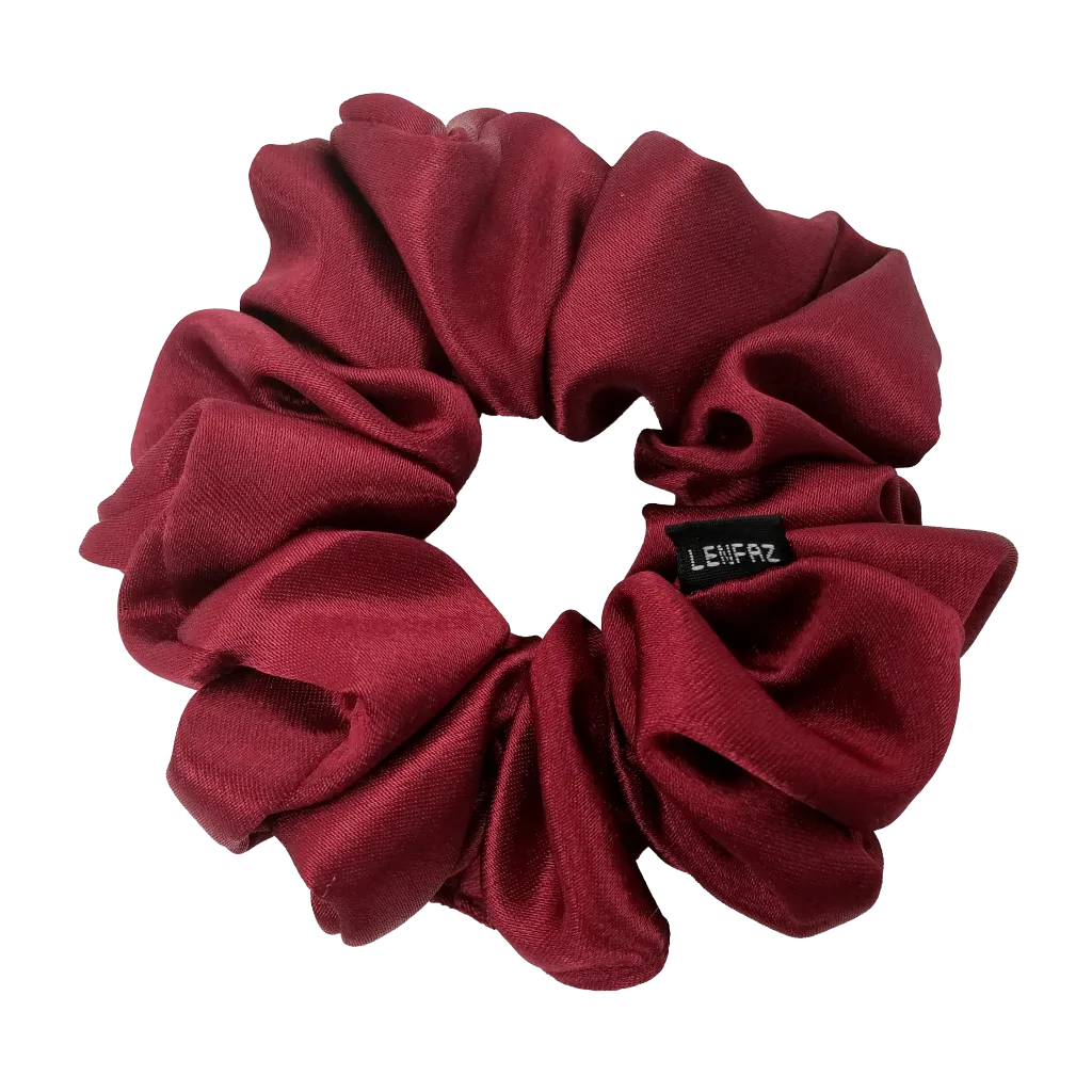 Scarlet Red Satin Silk Scrunchie