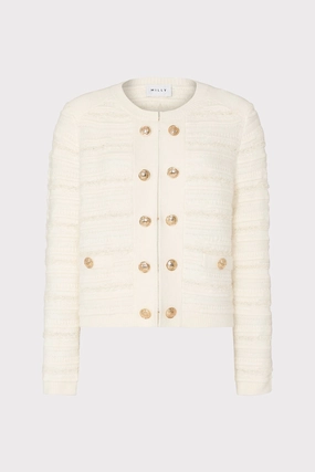 Textured Knit Cardigan Soft Touch Lining