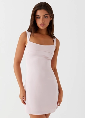Odette Satin Mini Dress - Pink Crochet Style Teen Fashion