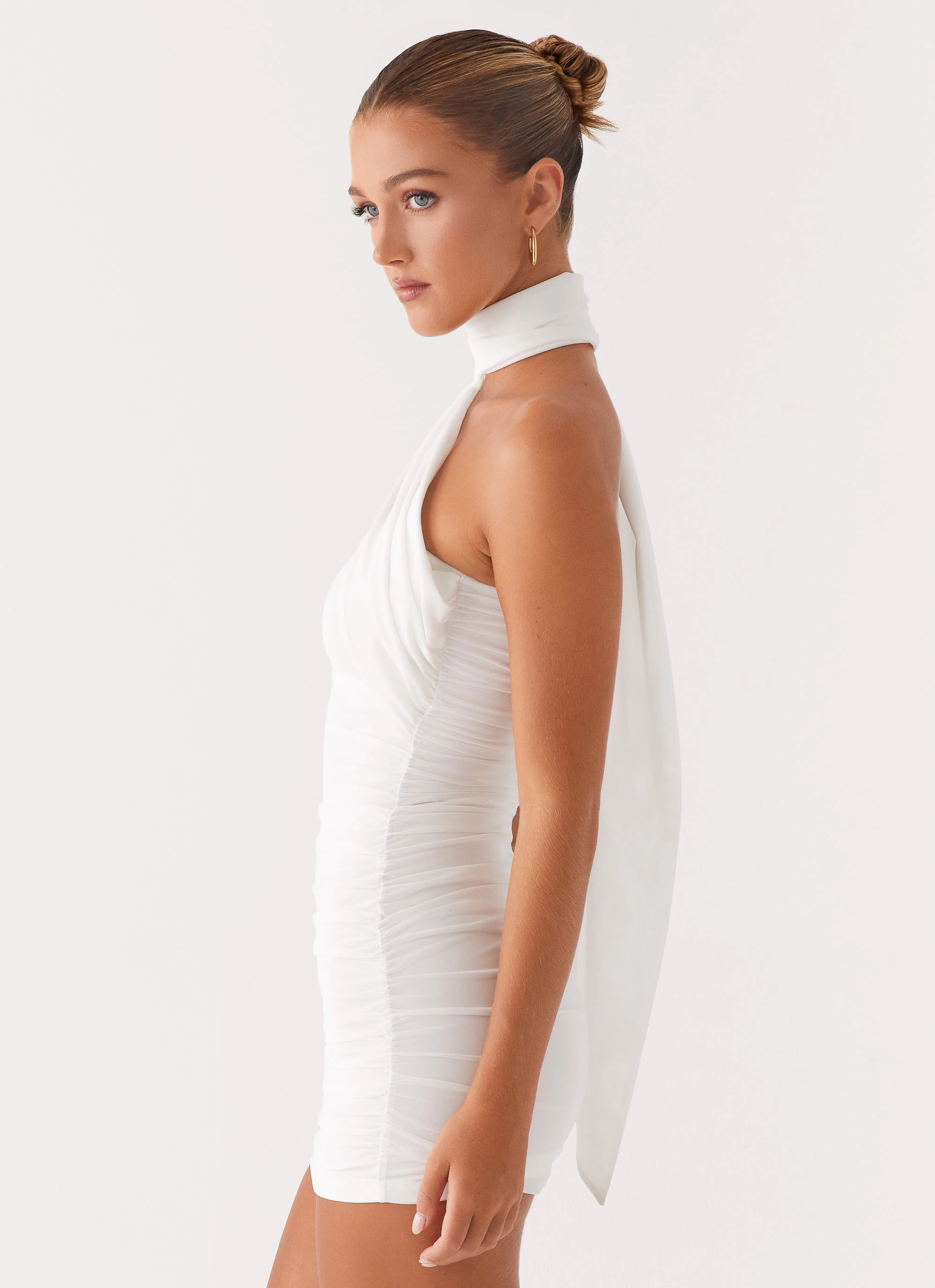 Breaking News Mini Dress - White Balanced Outfit Curvy Fit