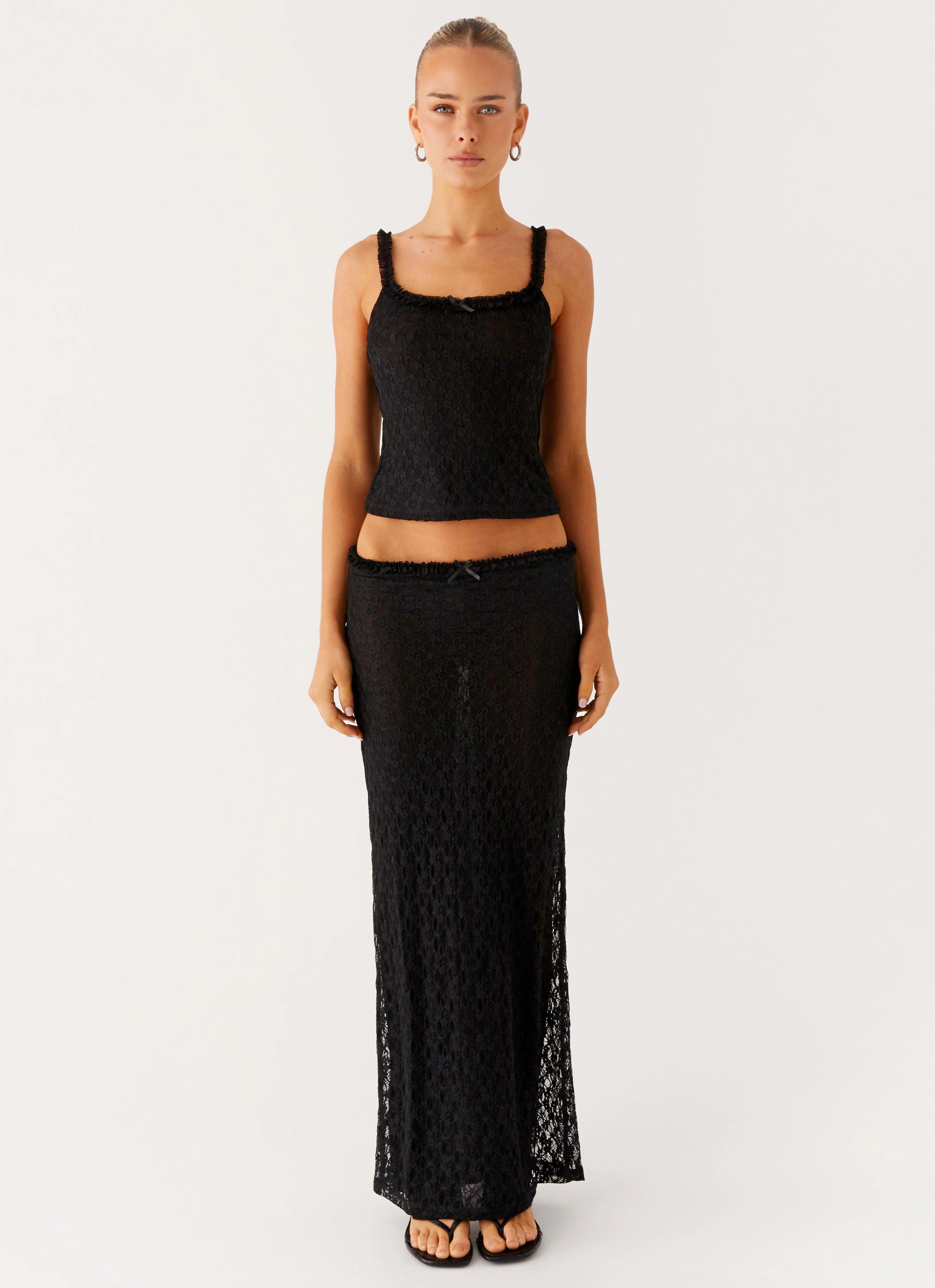 Matching Belt A line Ophira Maxi Skirt - Black