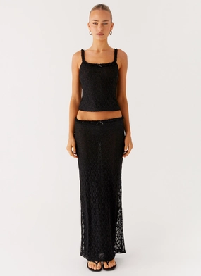 Matching Belt A line Ophira Maxi Skirt - Black