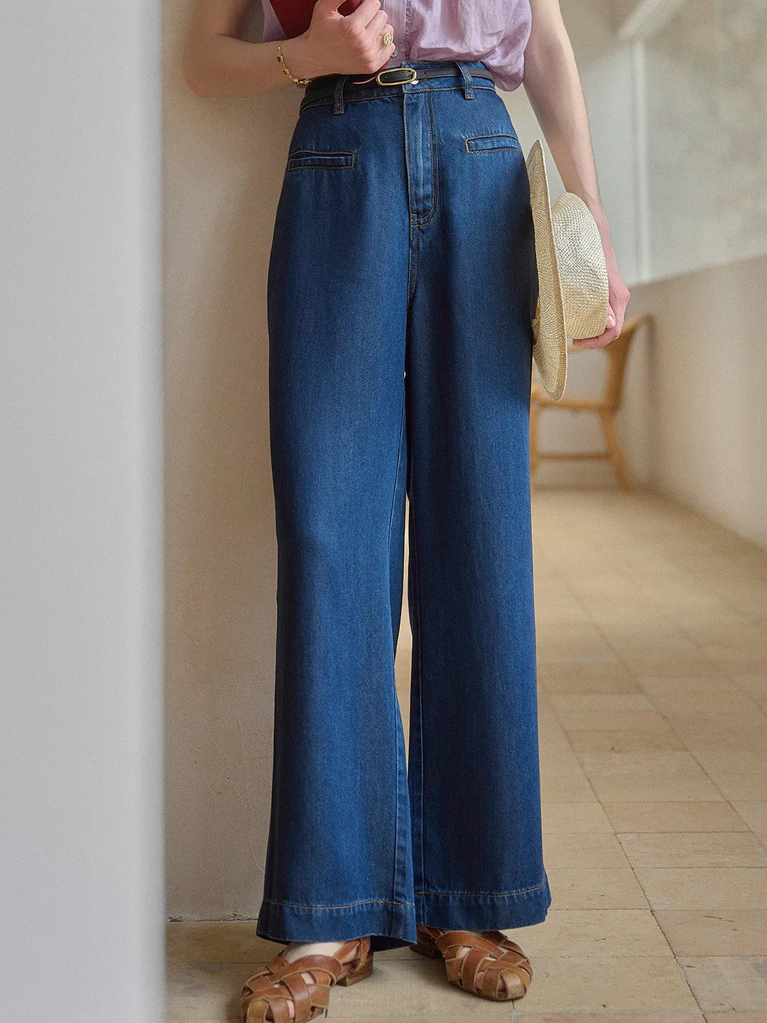Daily Wear ??Final Sale??Victoria Square Neck Accordion Pleats Lyocell Top