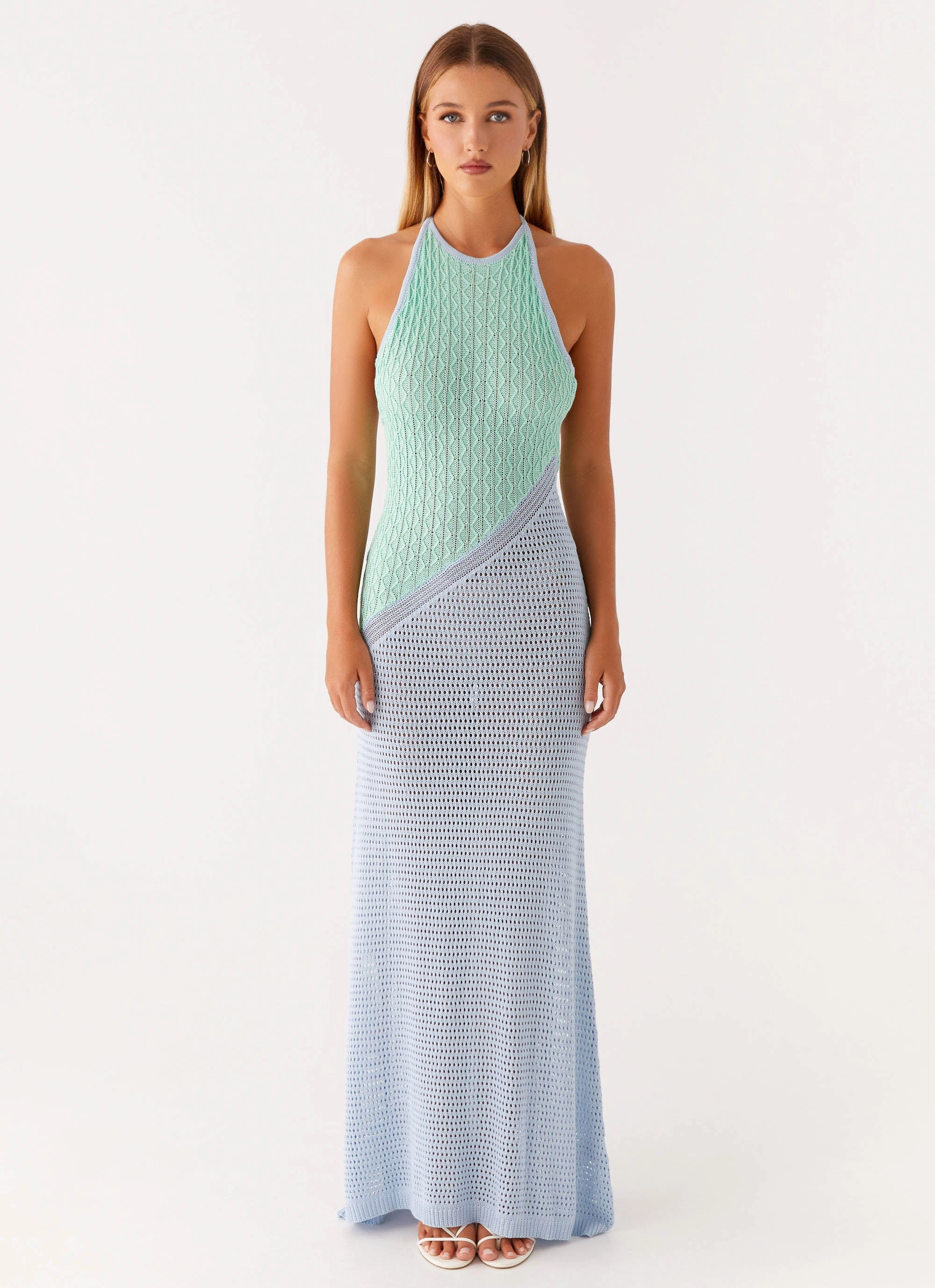 Chic Everyday Wear LayeredHemline Caspa Crochet Maxi Dress - Multi