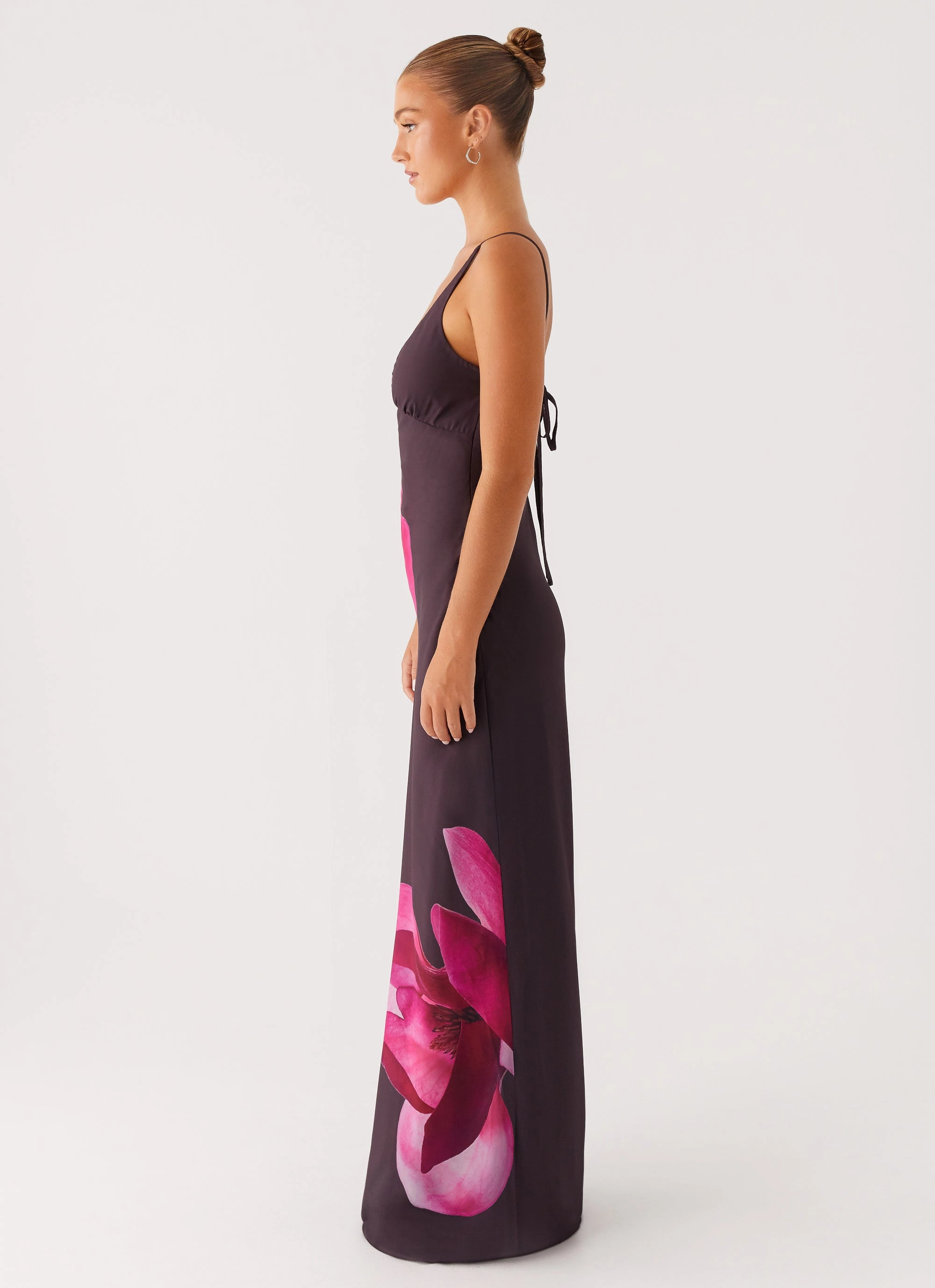 Stain-Resistant and Effortless fit dress. Griselda Maxi Dress - Dark Chocolate