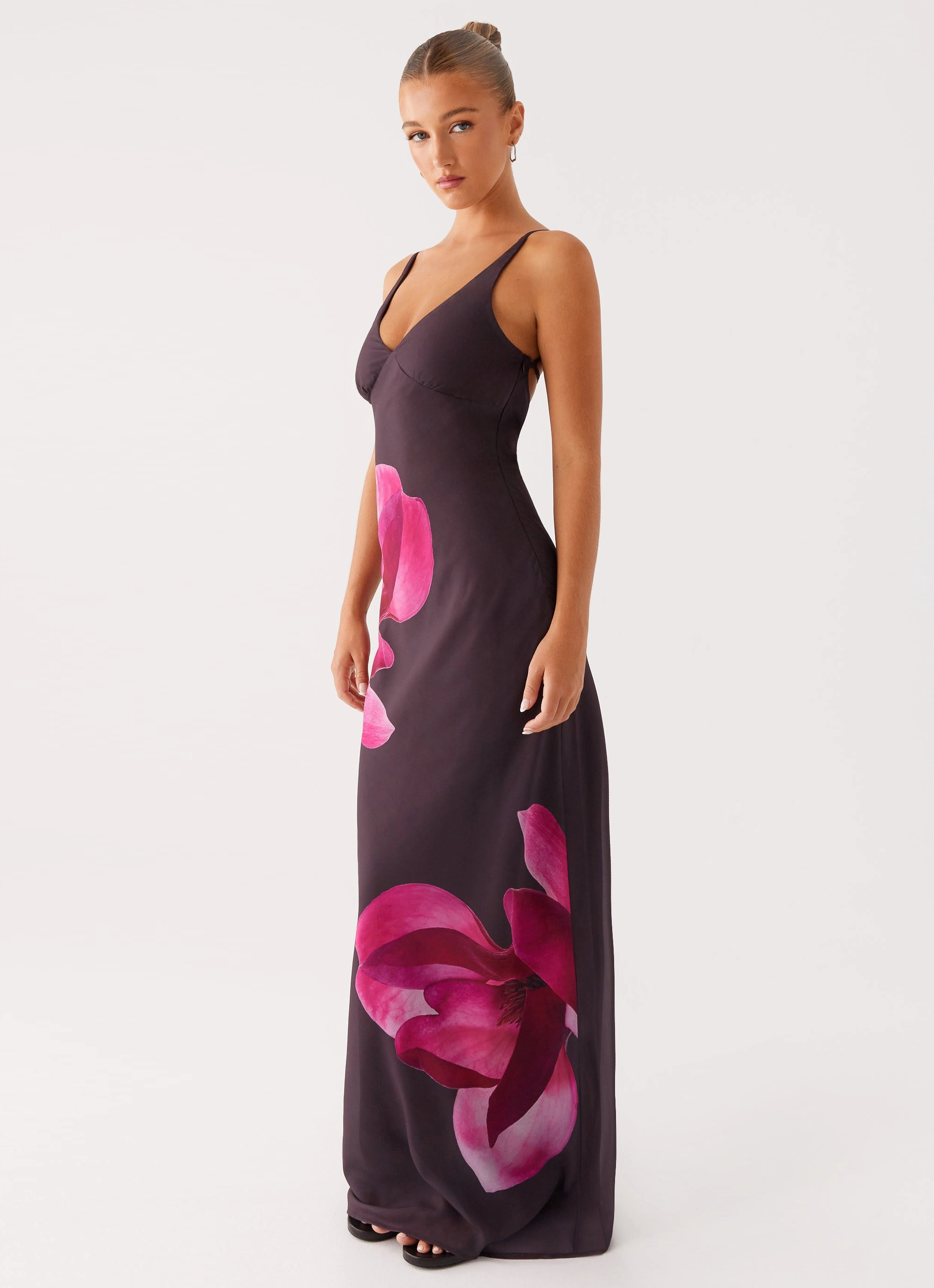 Griselda Maxi Dress - Dark Chocolate Tailored Style Pretty Glow