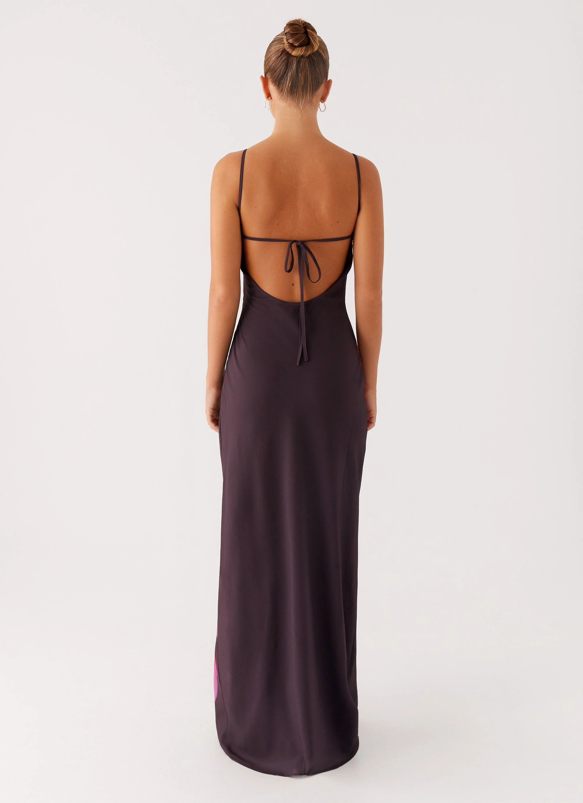 Smart Design Contrast-Piping Griselda Maxi Dress - Dark Chocolate
