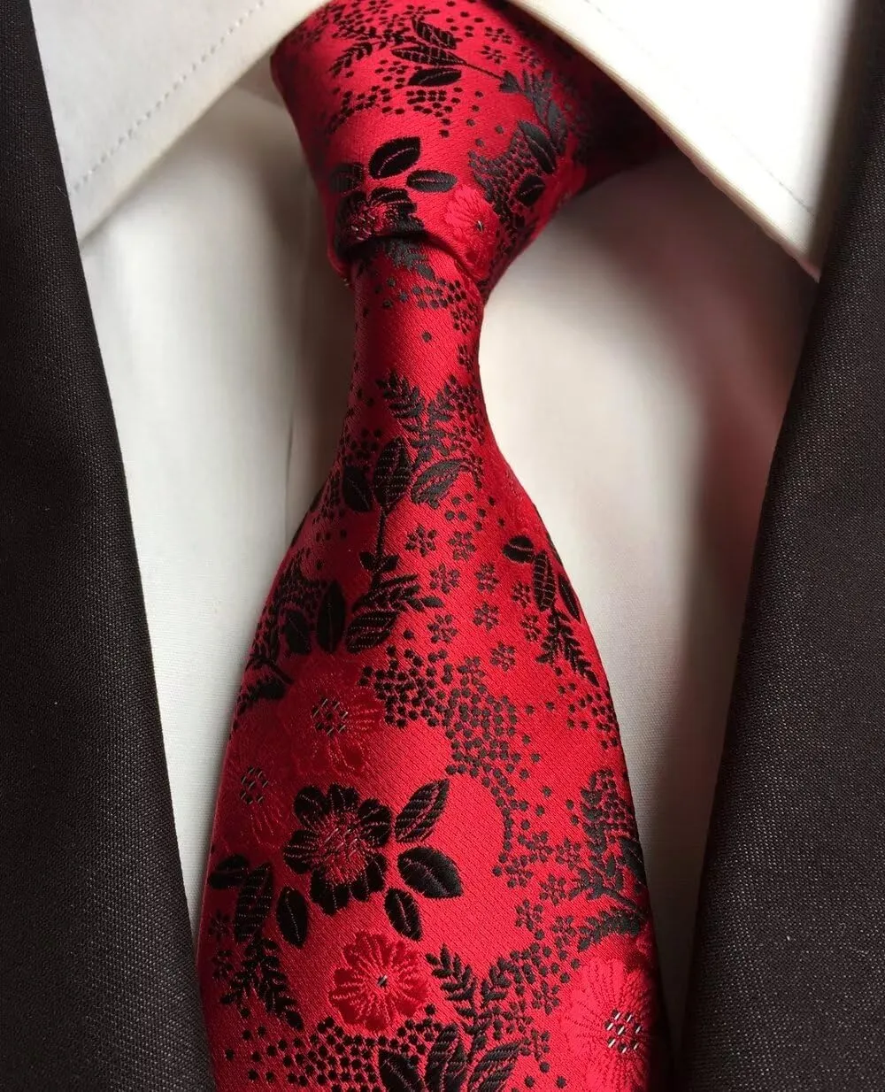 Secdtie Men's Floral Ties Textured Cravat Luxury Formal Groomsmen Wedding Neckties