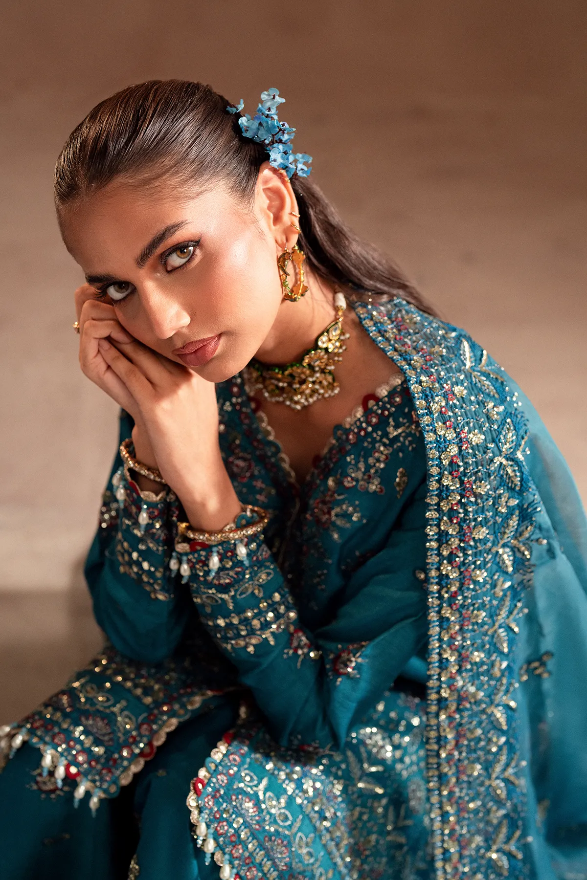 Selene Korean by Emaan Adeel Unstitched 3 Piece Raw Silk Collection'2024-Mirelle