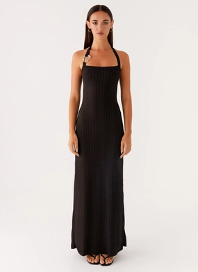 Seasonal Layering Clean Mood Selene Maxi Dress - Black