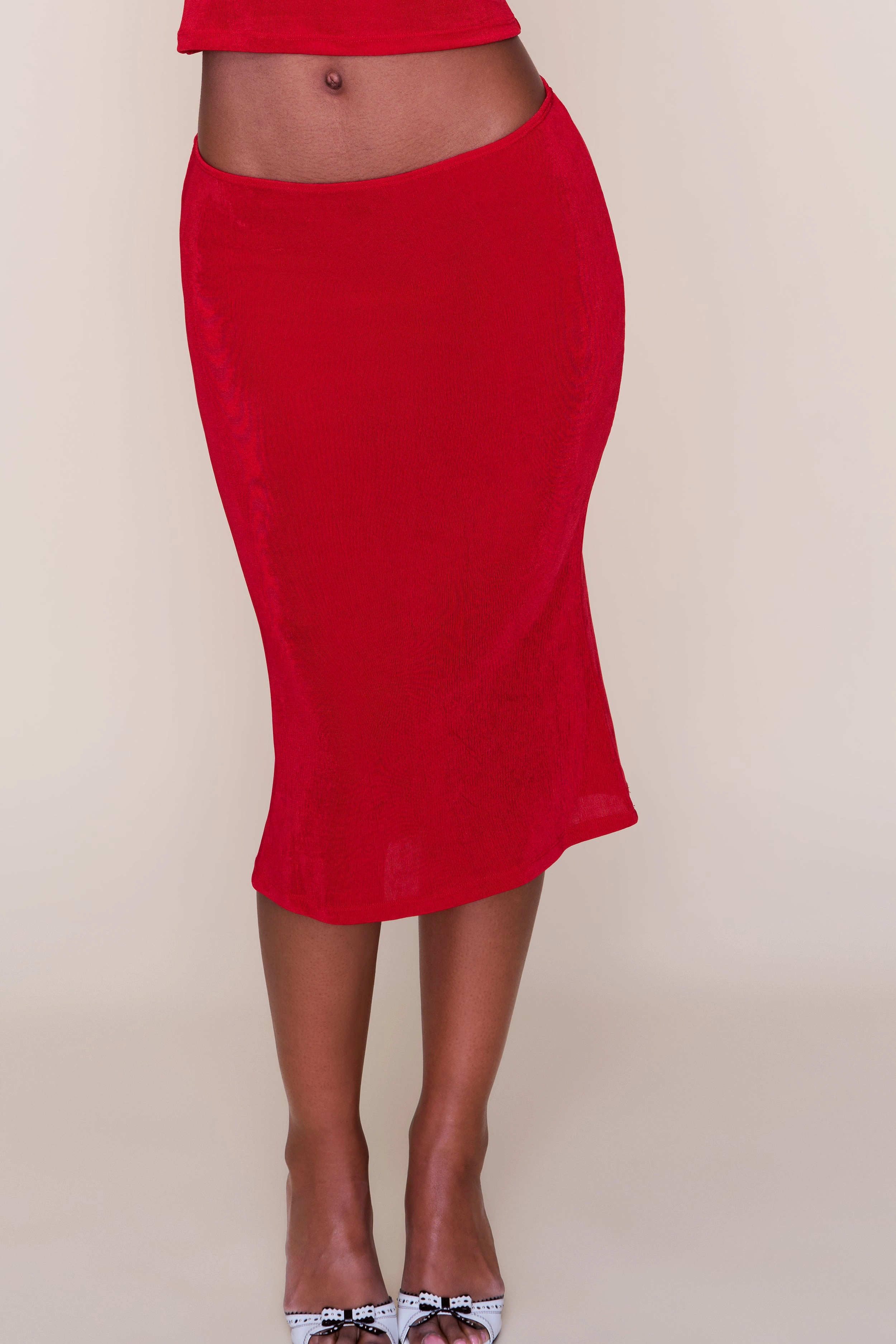 Lightwear Look Minimalist Trim Selene Midi Skirt