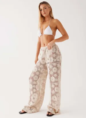 Shell Beach Crochet Pants - Ivory Flexible Comfort Wear All Season Wear