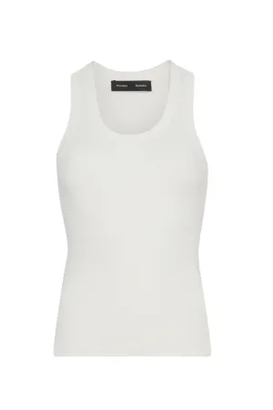 White Rib Racerback Tank Tailored Silhouette