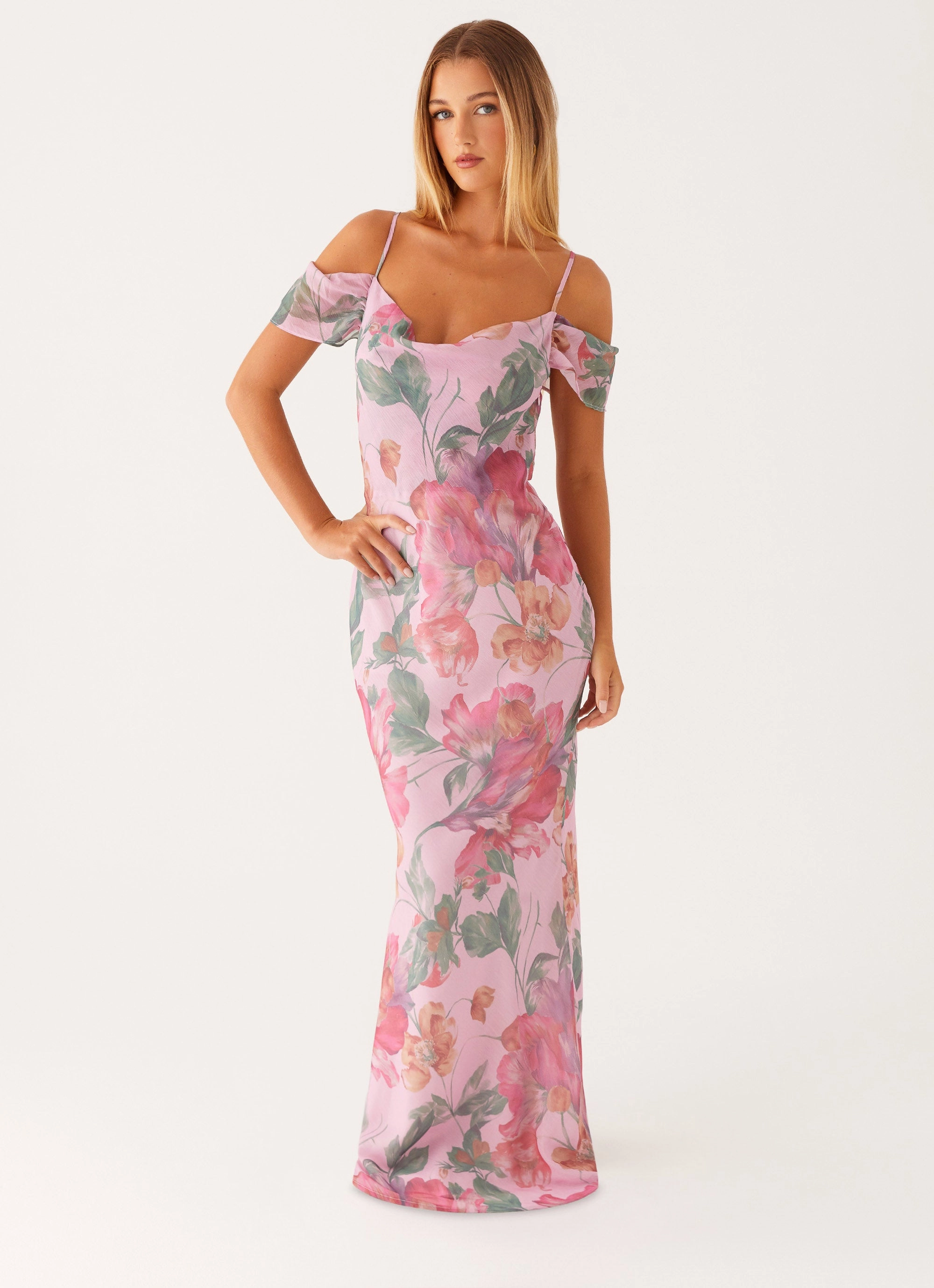 Neutral Mood Bohemian style Seline Maxi Dress - Pink Floral