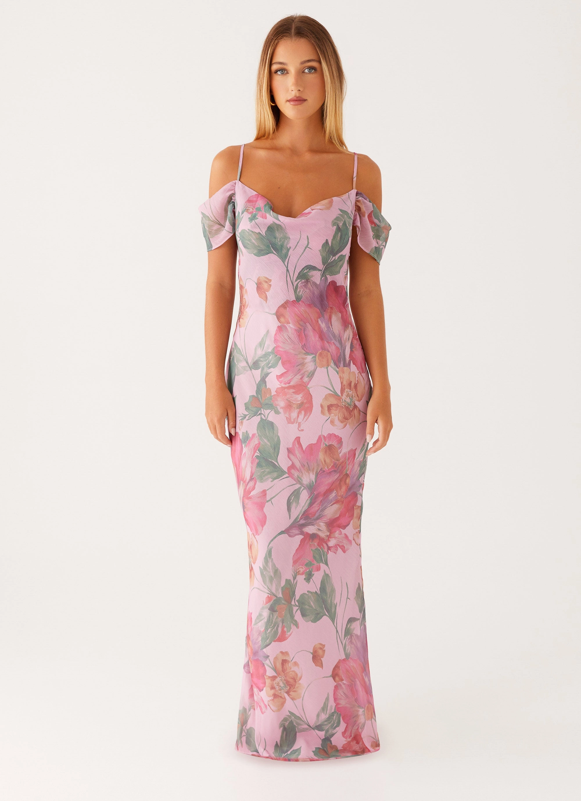 Nature Bloom Seline Maxi Dress - Pink Floral