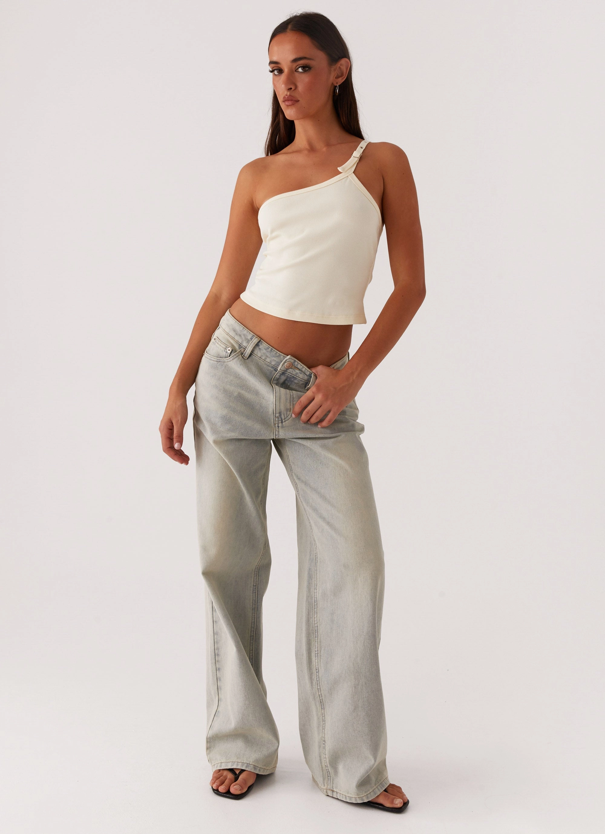 Street Fashion Affordable Keanna Low Rise Denim Jeans - Vintage