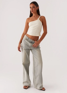 Street Fashion Affordable Keanna Low Rise Denim Jeans - Vintage