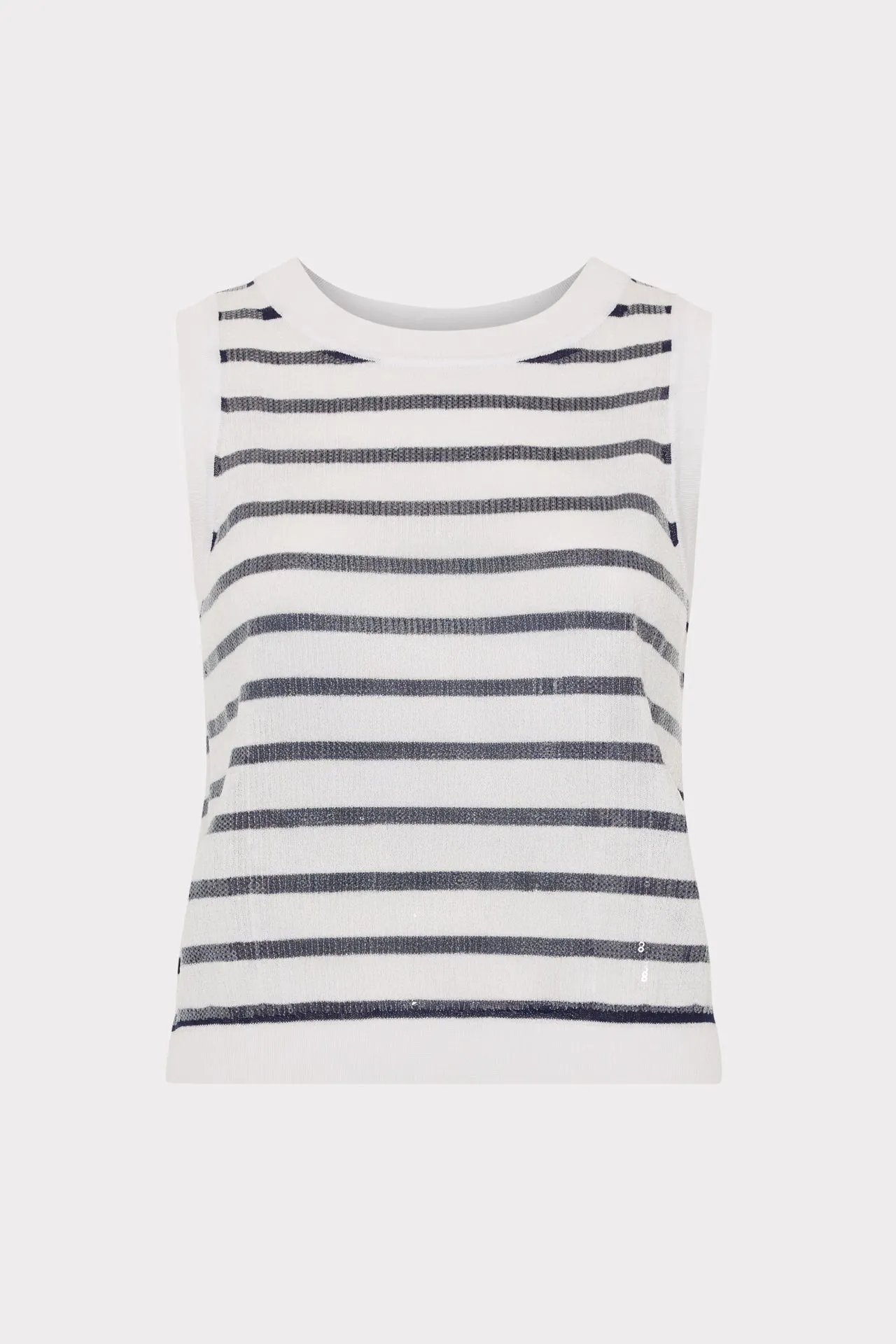 Comfortable Collar MoistureWicking Sequin Knit Shell Top
