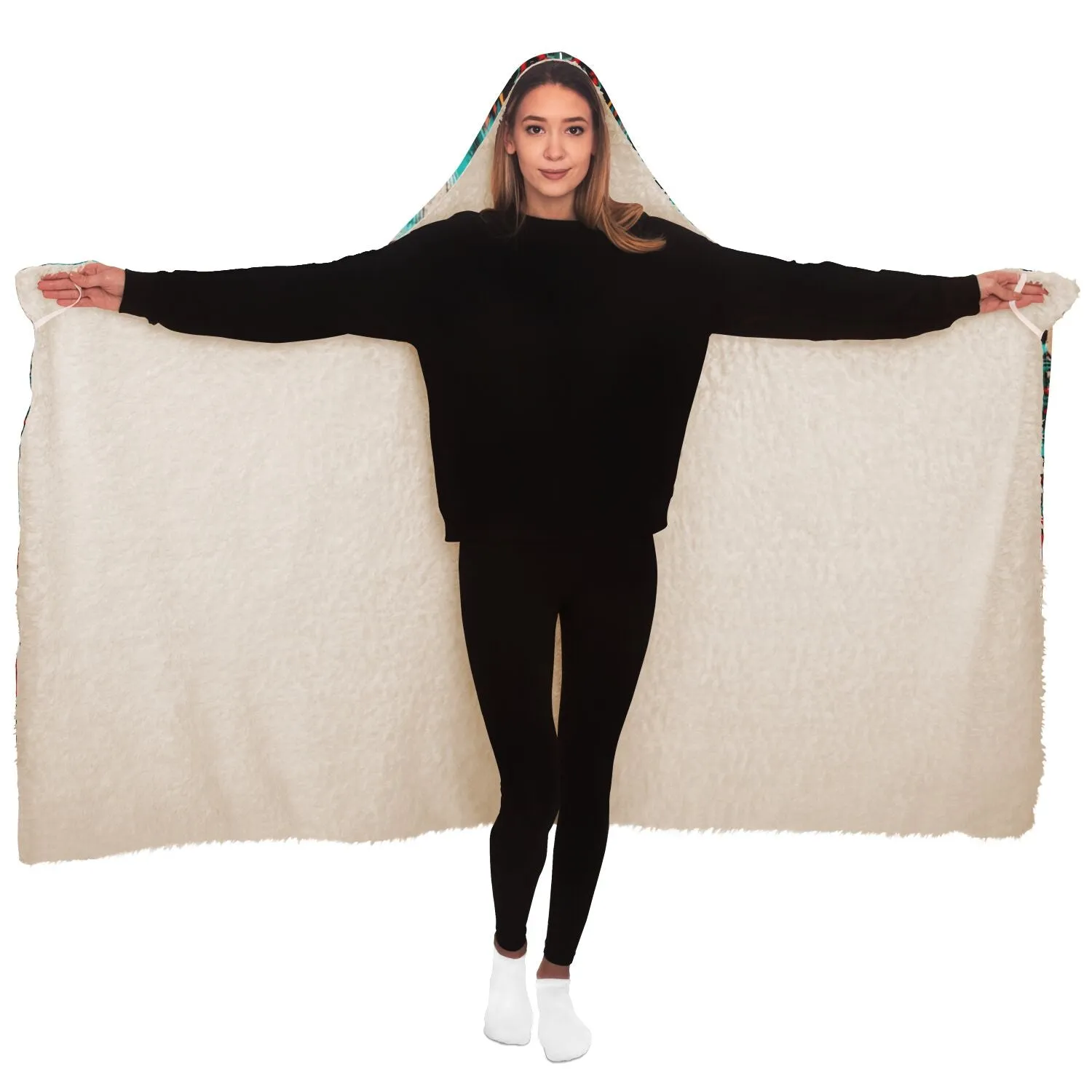 Serape Aztec Cow Print Hooded Blanket - All-Over-Print