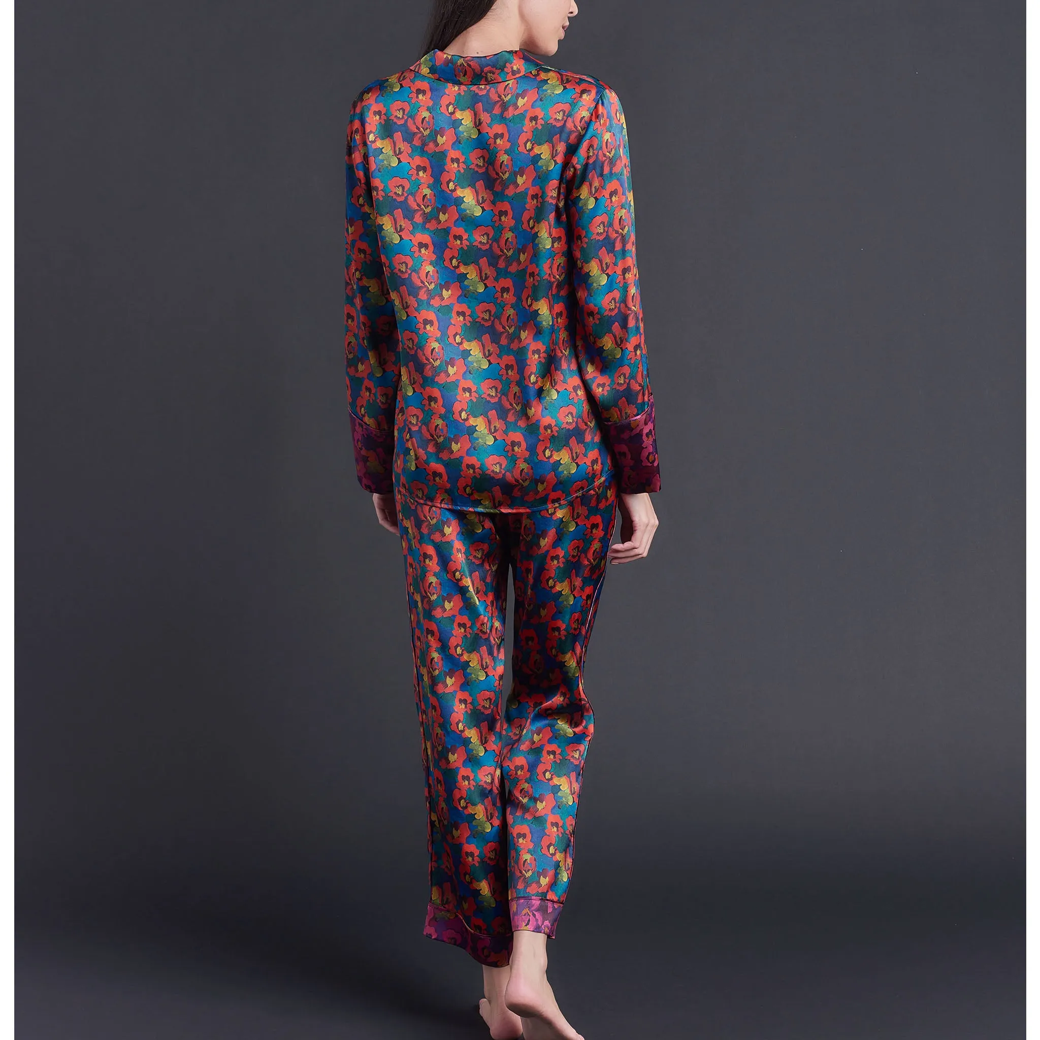 Serena Pajama Pant in Gemma Rose Liberty Print Silk Charmeuse