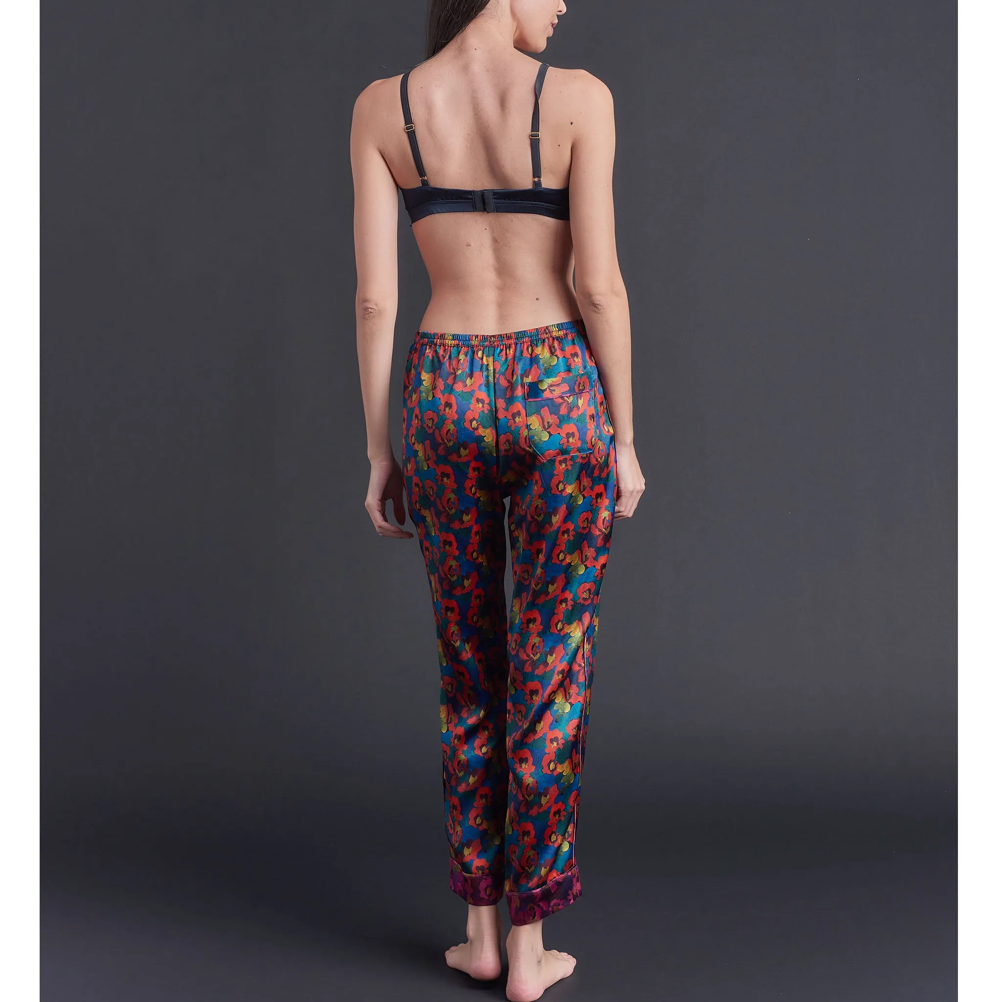 Serena Pajama Pant in Gemma Rose Liberty Print Silk Charmeuse
