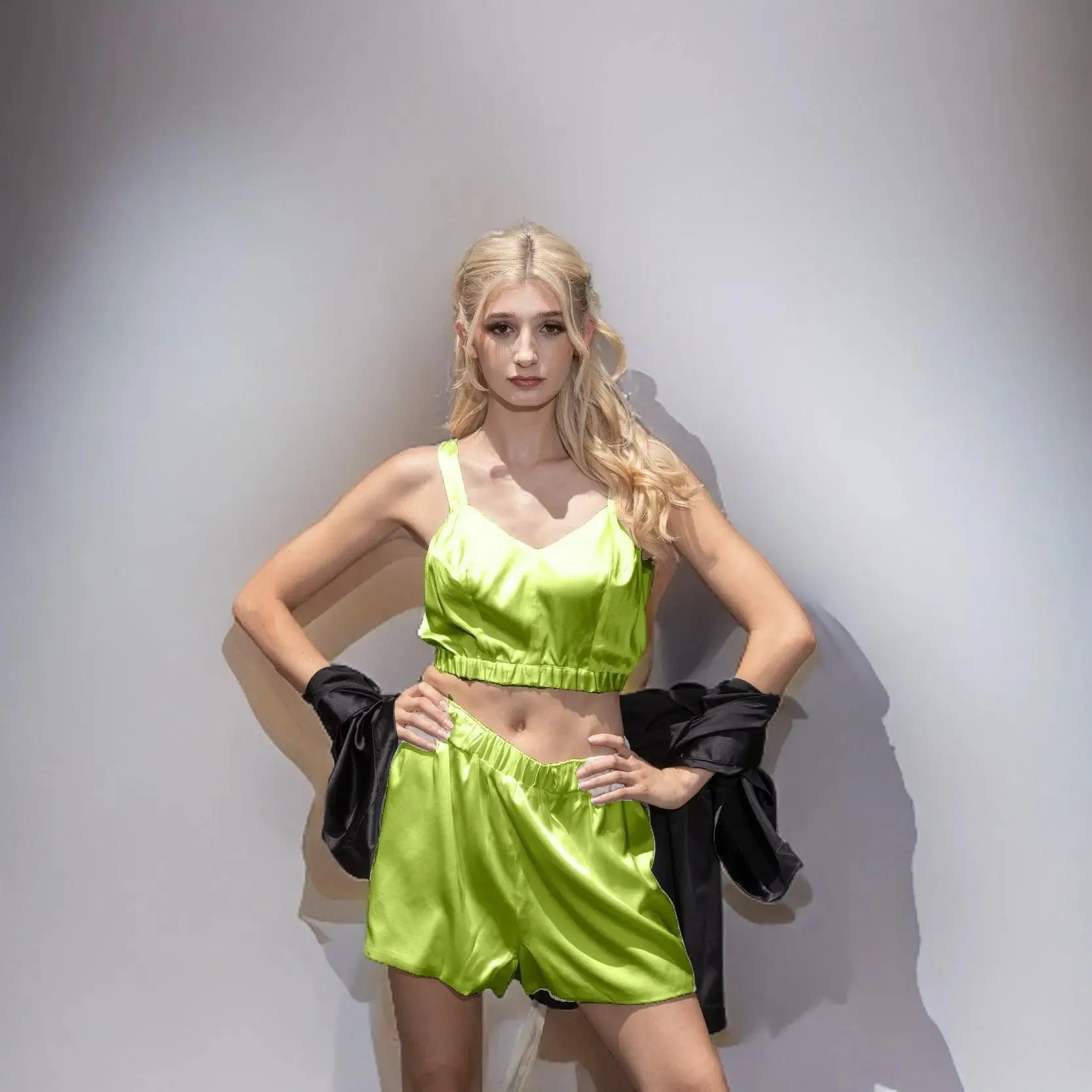 Serene Silk Lounge Shorts (Onyx)