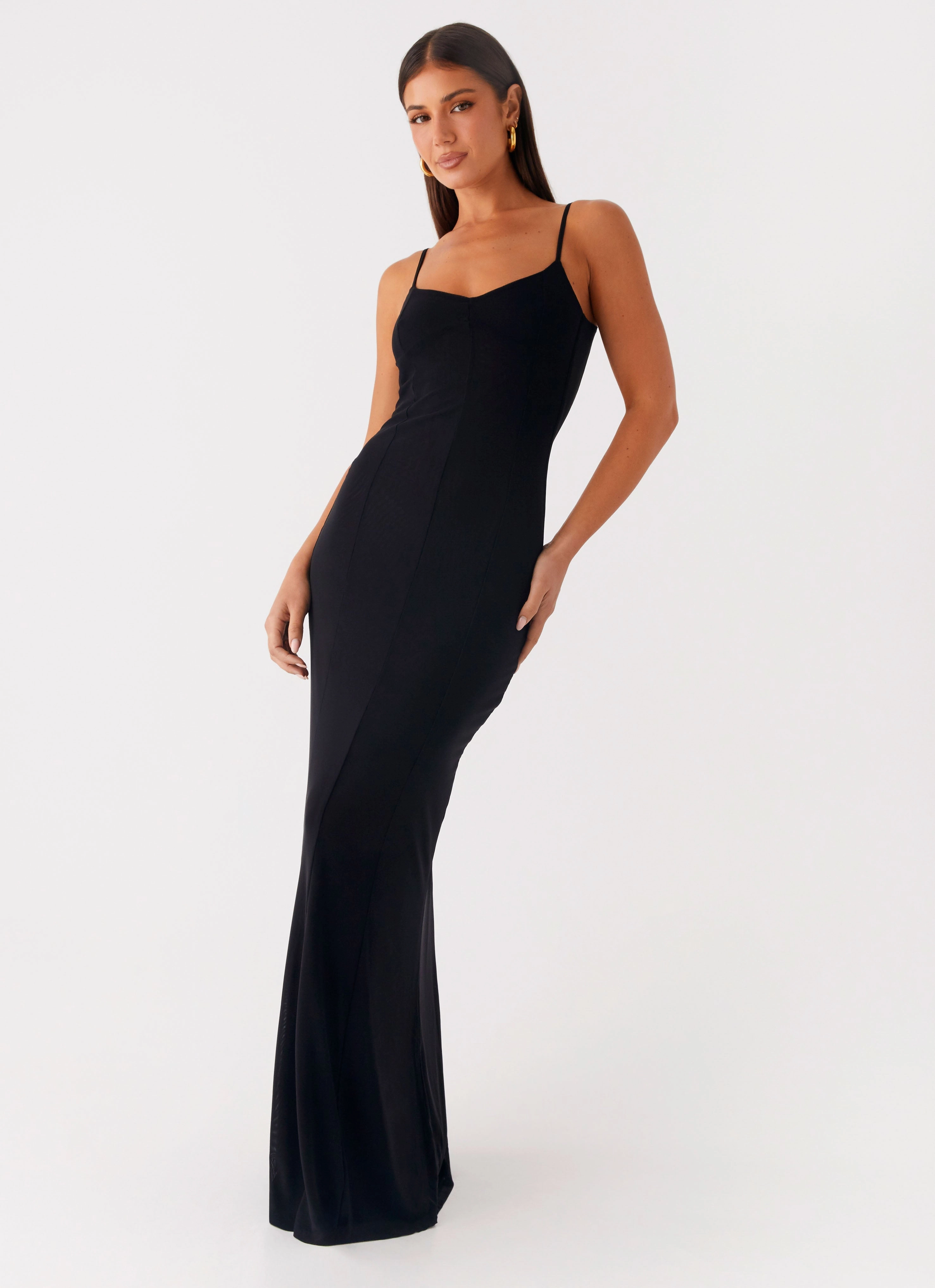 Serene Escape Maxi Dress - Black Layered Wear Edgy Look