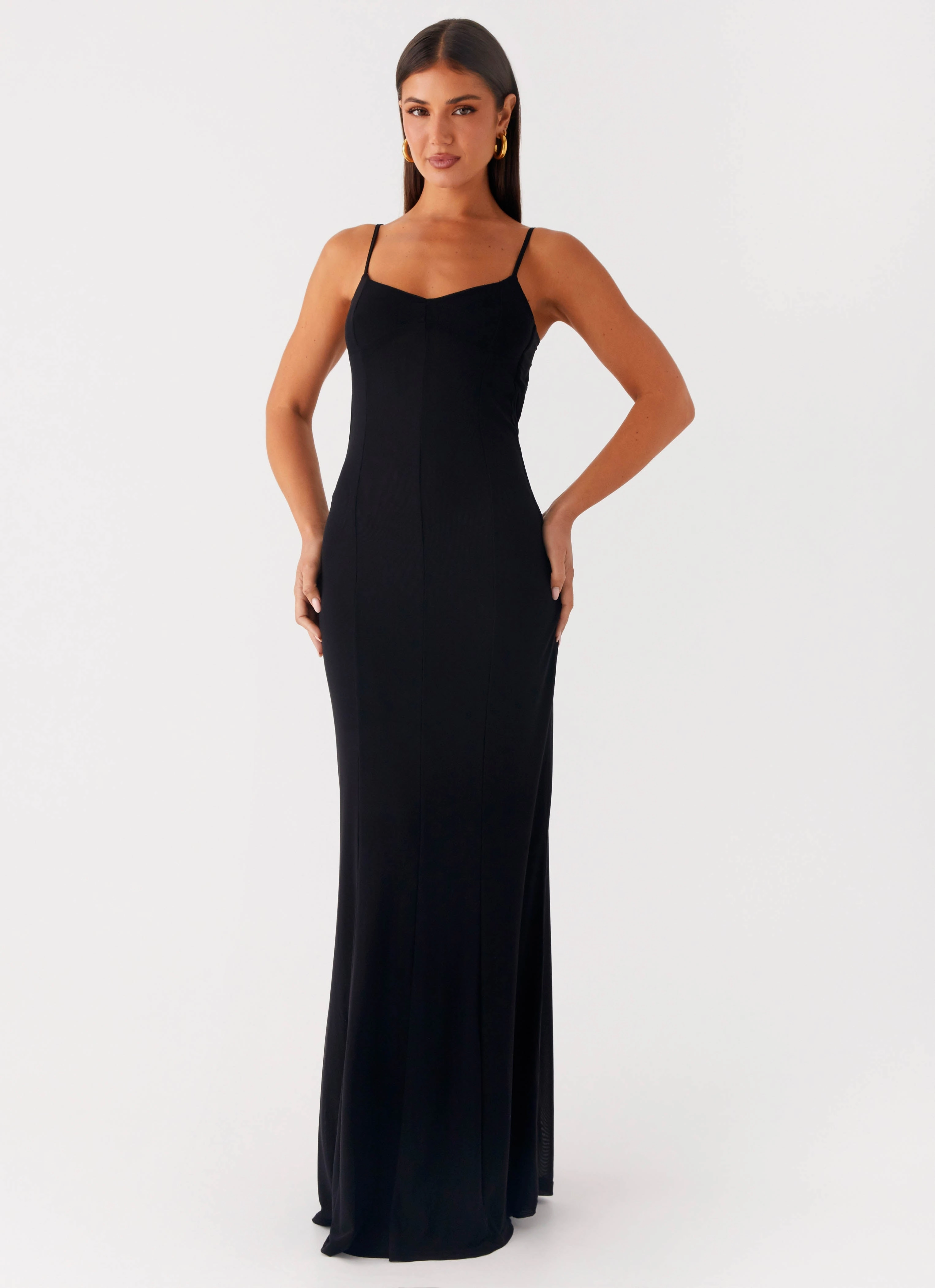 Work Comfort Midi-Length Serene Escape Maxi Dress - Black