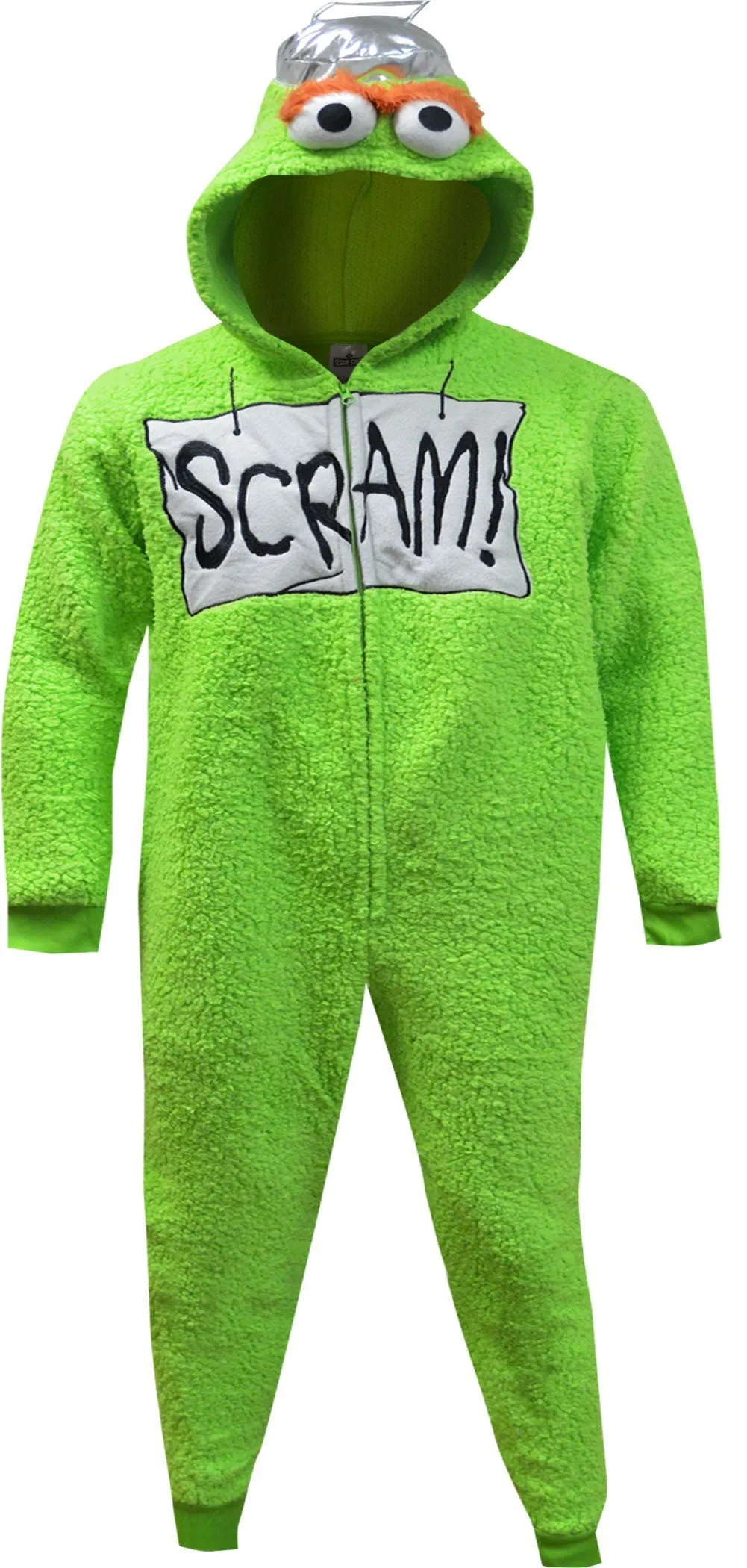 Sesame Street Oscar the Grouch Hooded Union Suit Pajamas