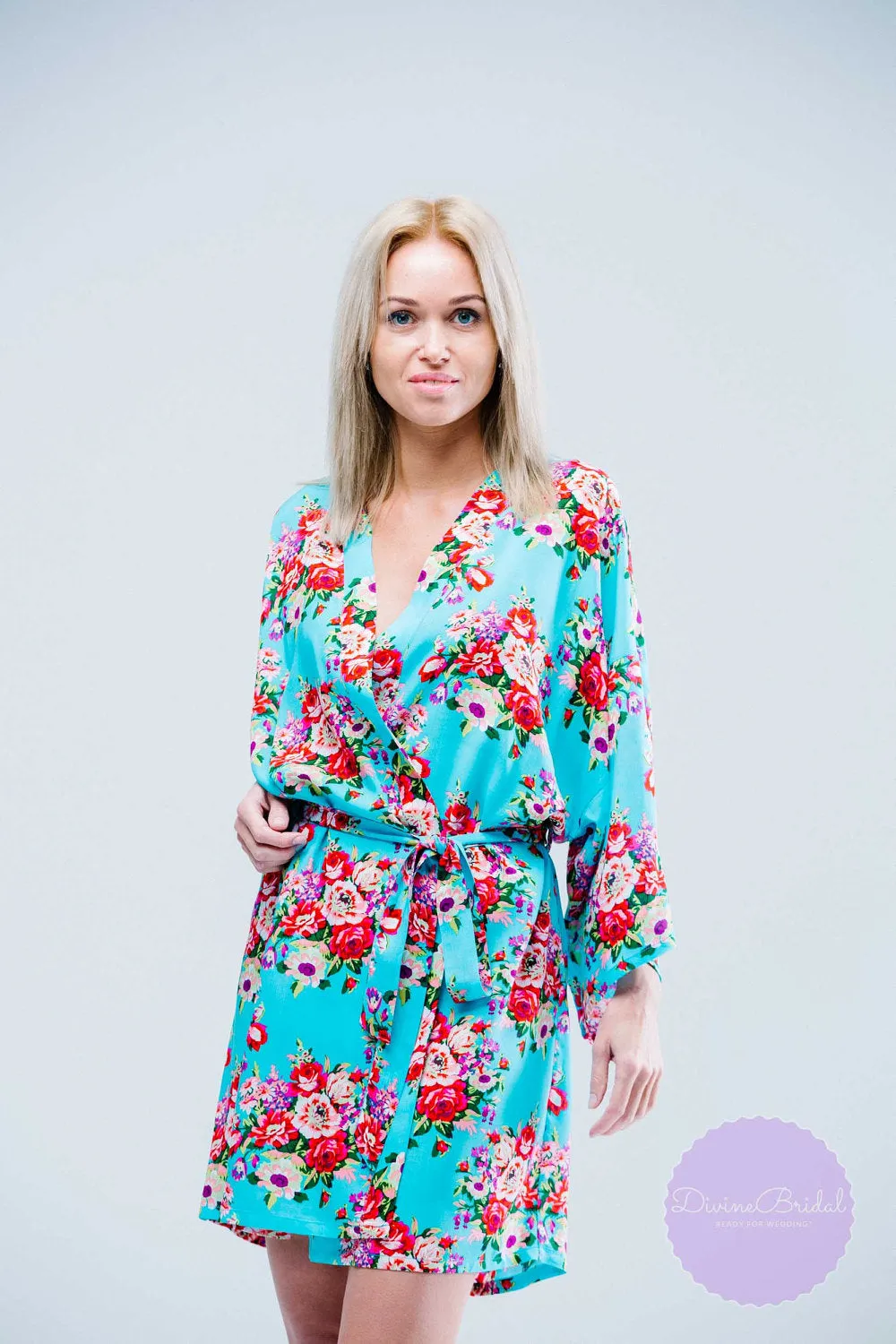 Set of 3  Bridesmaid Floral Robes, Unique Bridesmaid Gifts, Getting Ready Robes, Set of Robes, Kimono Robe, Fast Shipping from New York