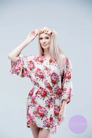 Set of 3  Bridesmaid Floral Robes, Unique Bridesmaid Gifts, Getting Ready Robes, Set of Robes, Kimono Robe, Fast Shipping from New York