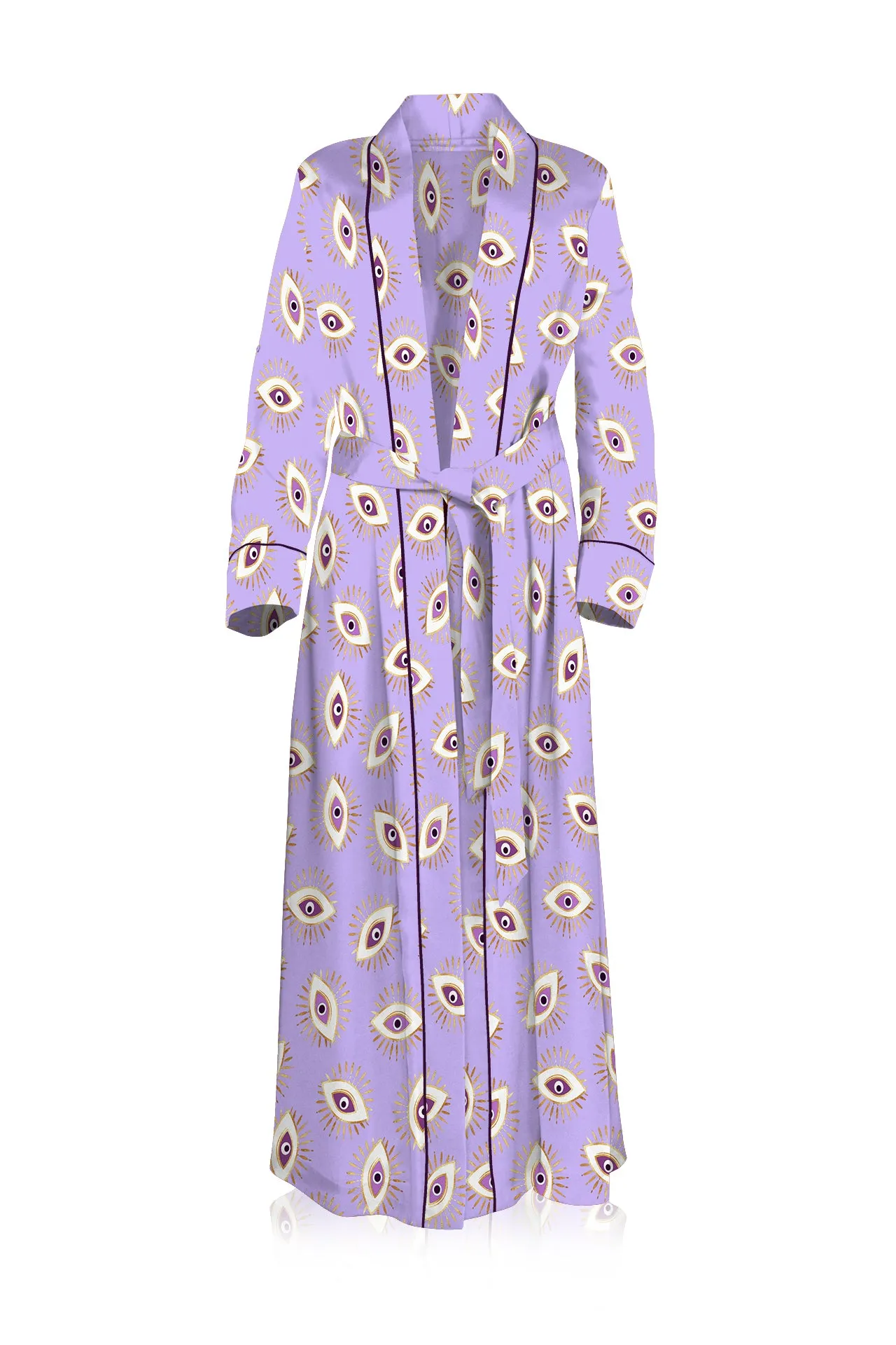 Sexy Lavender Silk Robe
