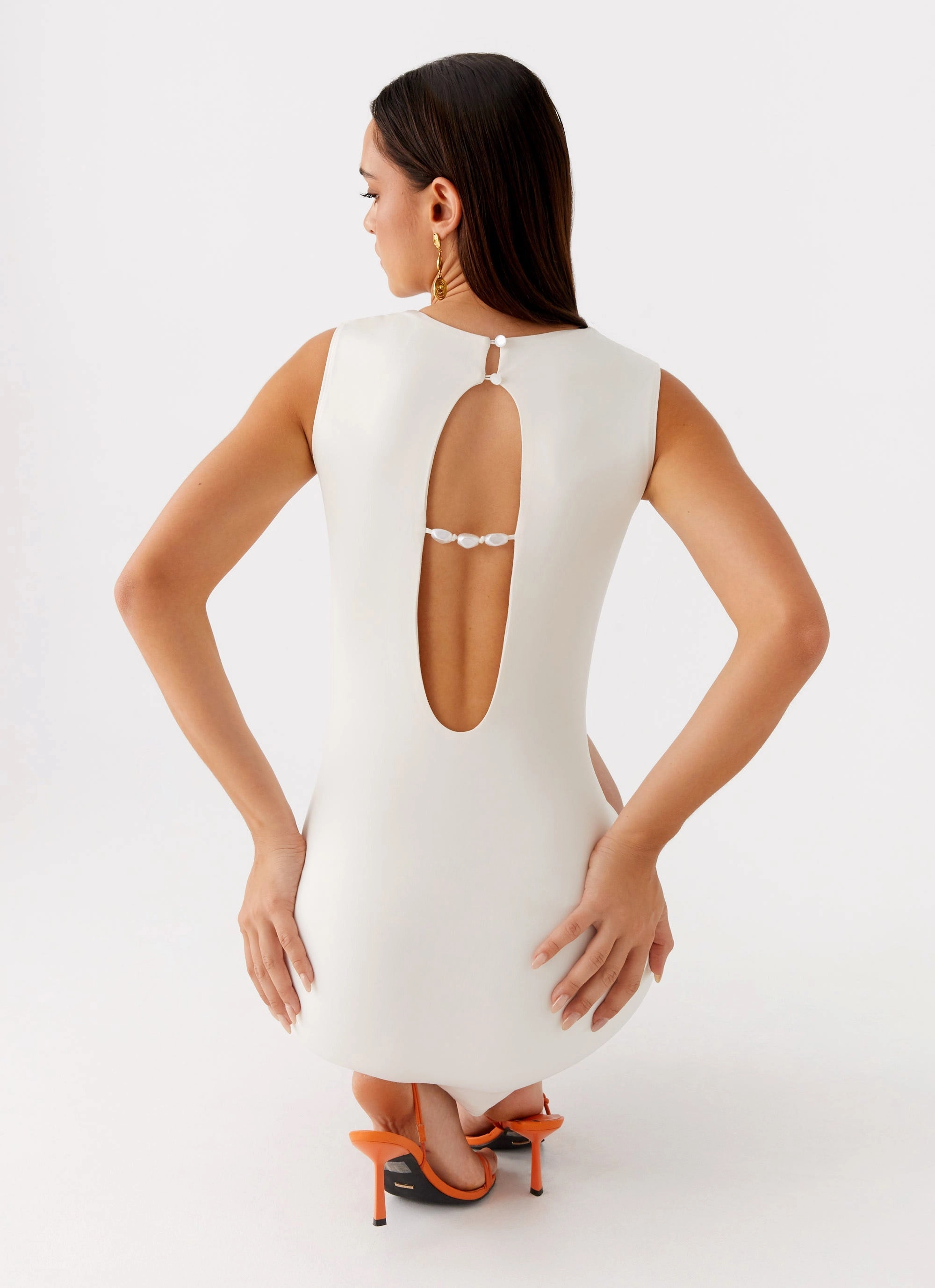Limited Edition Minimalist fashion Shai Pearl Mini Dress - Ivory