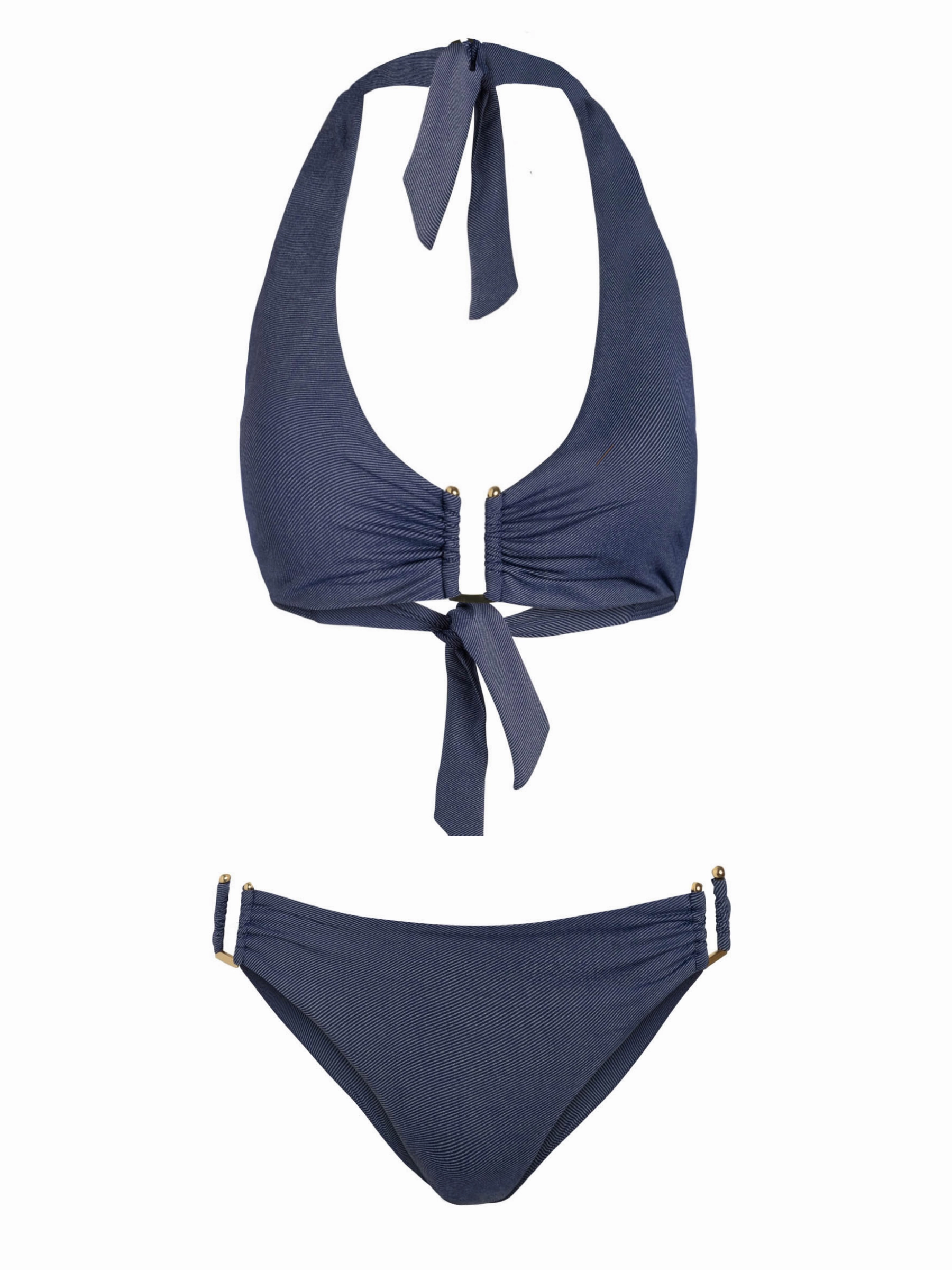 Shana Top   Layla U Bottom In Indigo Twill ribbed texture quick dry