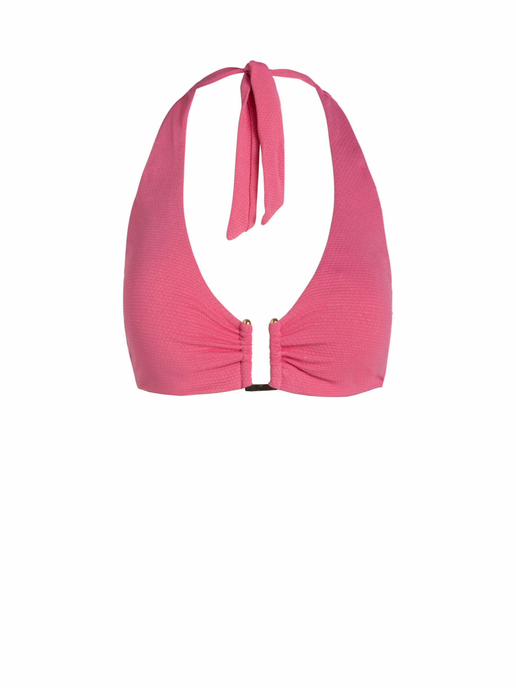 Shana Top In Hibiscus Metallic Poolside Relaxation Versatile Swim
