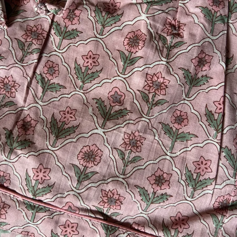 Shanti Block Print PJ Set Short | Pink Jasmine | Limited Edition