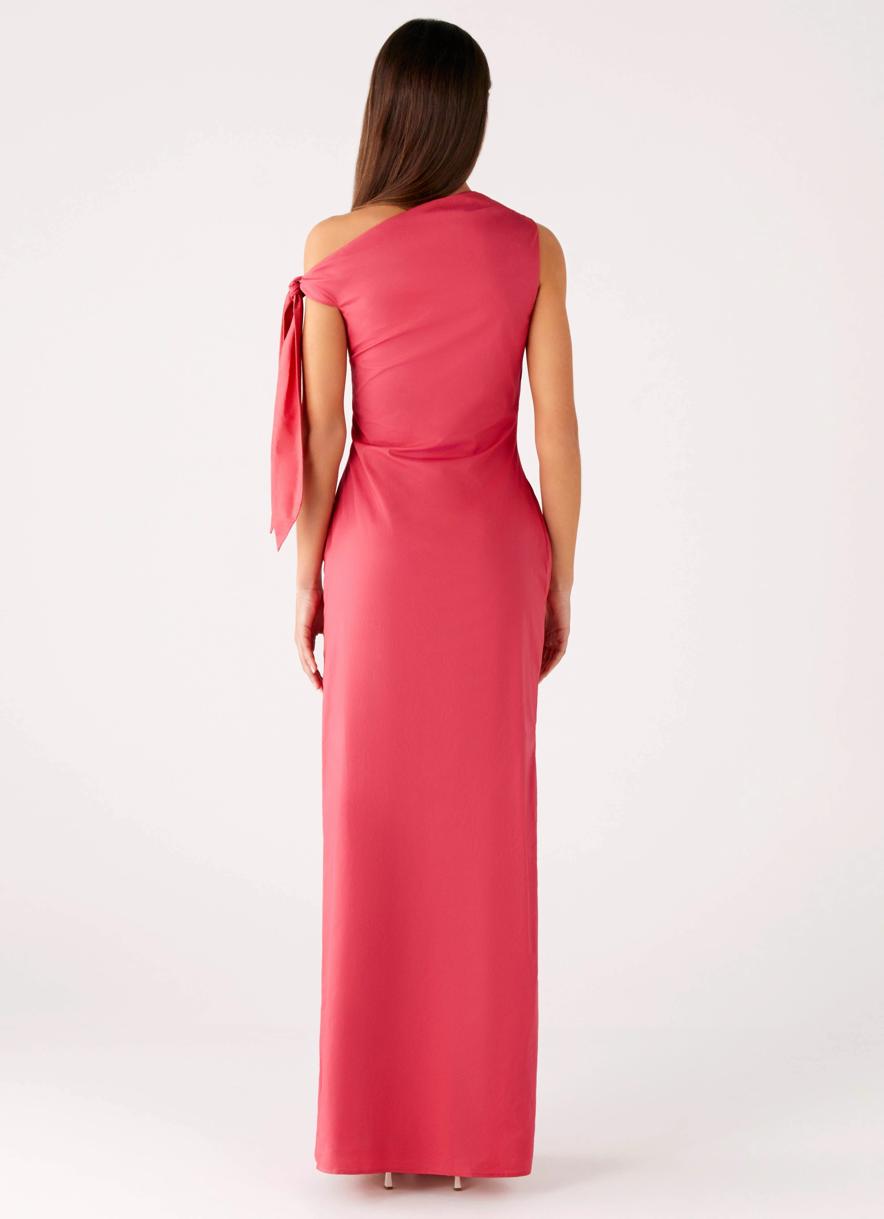 Marella Maxi Dress - Coral Front Detail Travel Essential